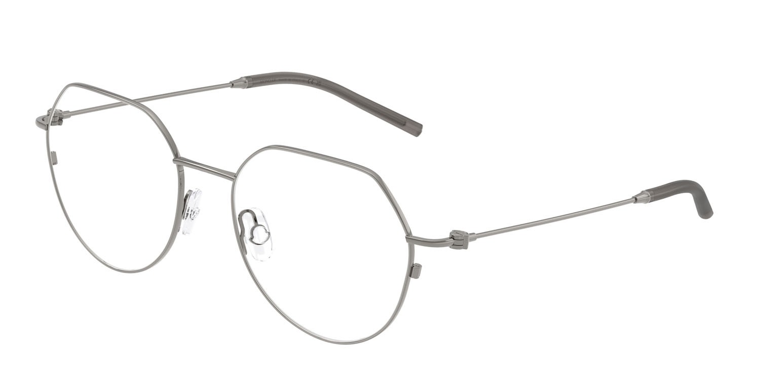 Eyeglasses Moncler ME 1002 (1013) color metallo canna di fucile shape irregular lenses lente demo