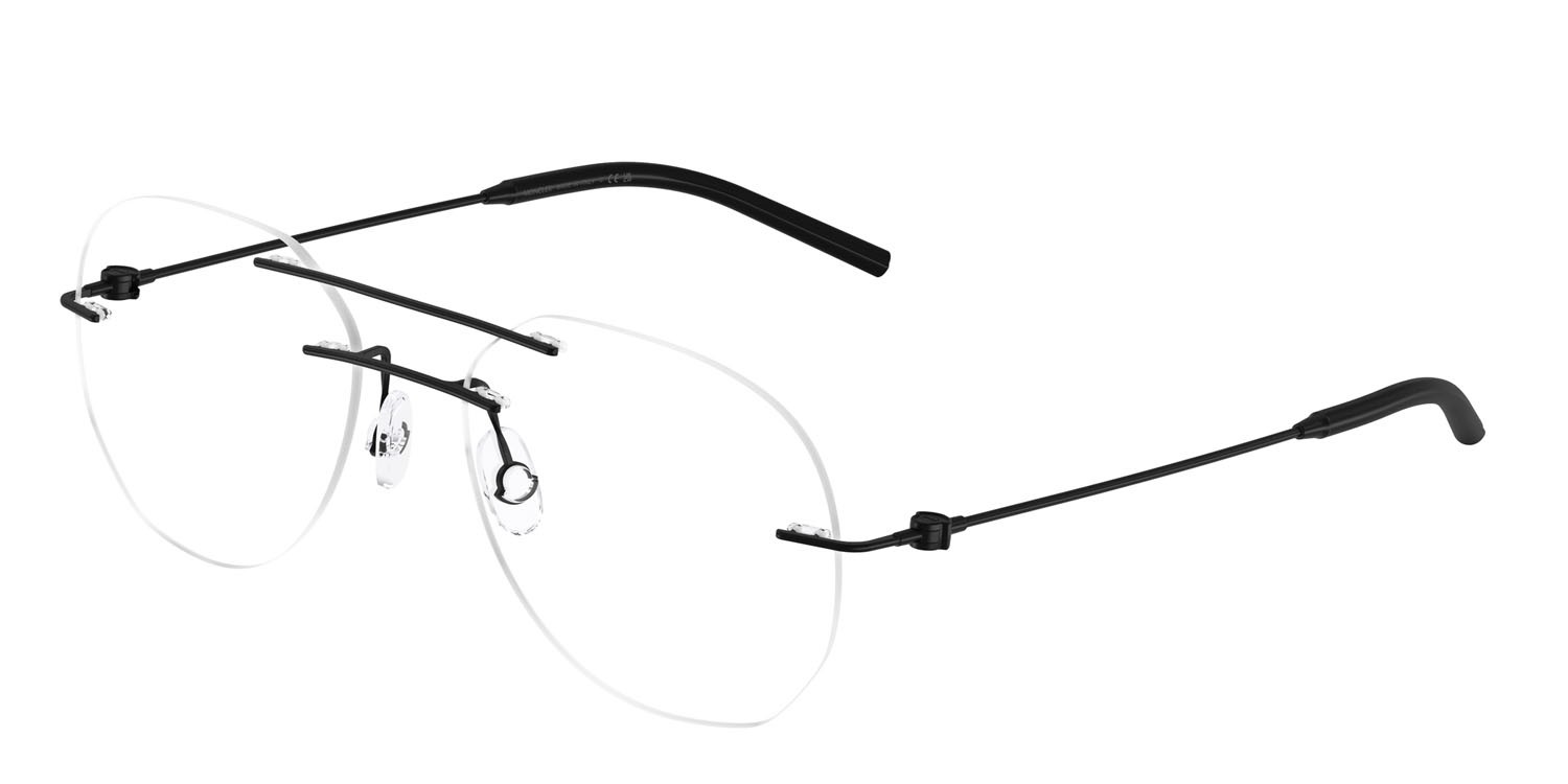 Eyeglasses Moncler ME 1003 (1001) color nero opaco shape irregular lenses lente demo