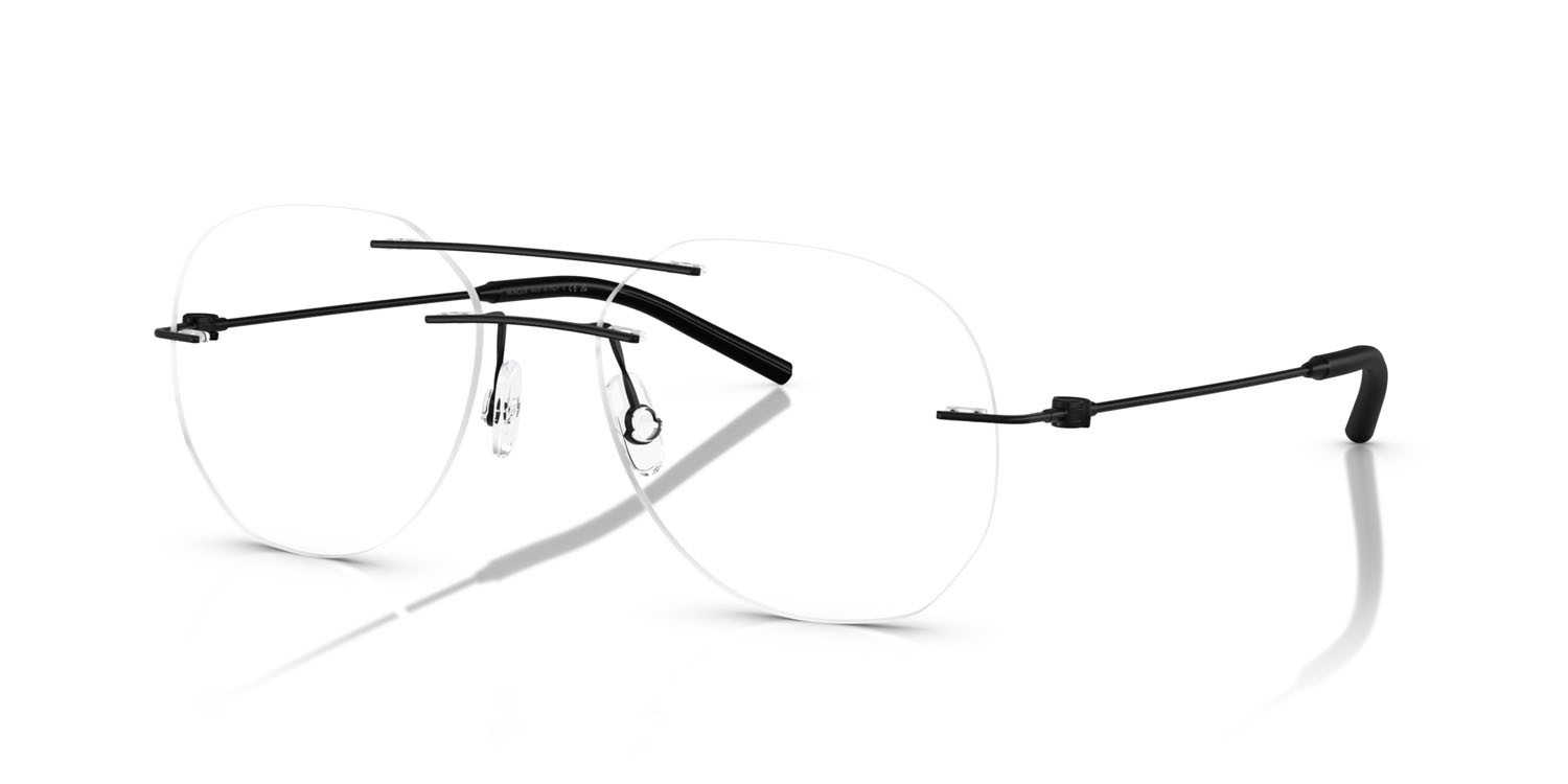 Eyeglasses Moncler ME 1003 (1001) color nero opaco shape irregular lenses lente demo