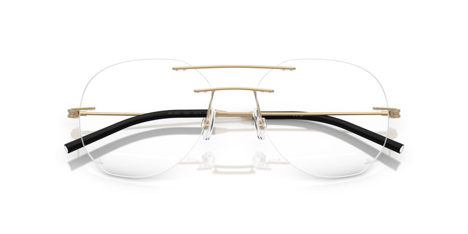 Eyeglasses Moncler ME 1003 (1006) color oro opaco shape irregular lenses lente demo