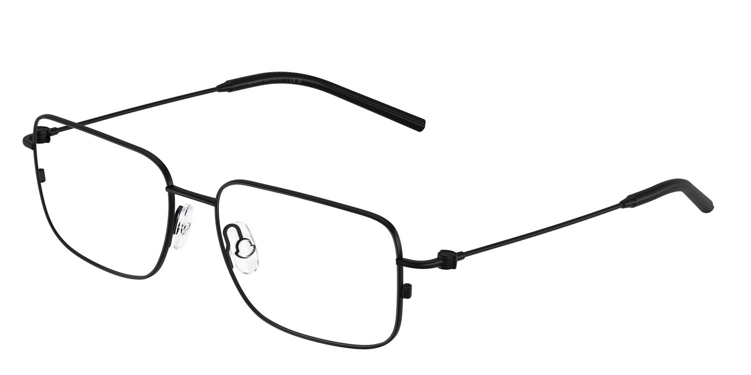 Eyeglasses Moncler ME 1004 (1001) color nero opaco shape irregular lenses lente demo