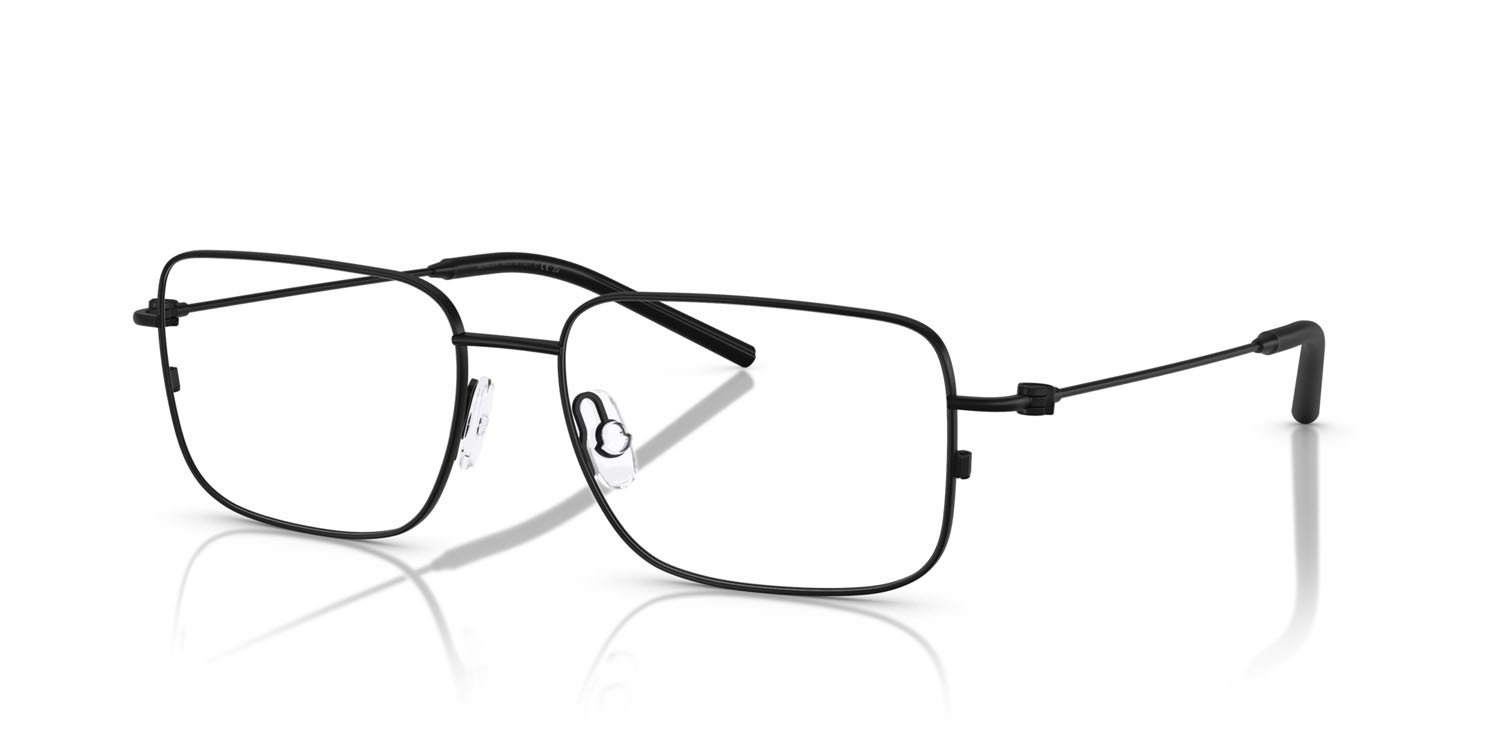 Eyeglasses Moncler ME 1004 (1001) color nero opaco shape irregular lenses lente demo