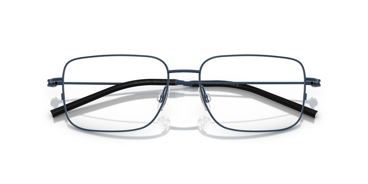 Eyeglasses Moncler ME 1004 (1008) color blu opaco shape irregular lenses lente demo