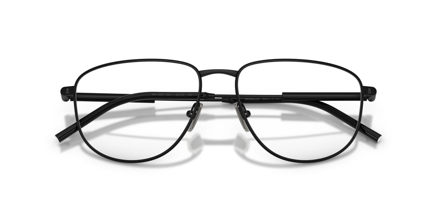 Eyeglasses Moncler ME 1005 (1001) color nero opaco shape oval lenses lente demo
