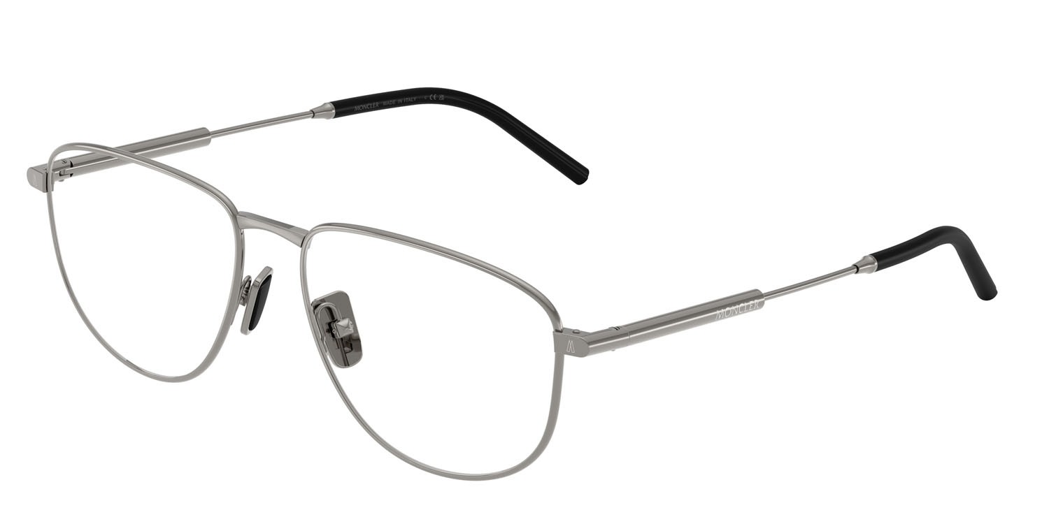 Eyeglasses Moncler ME 1005 (1005) color gunmetal brillante shape oval lenses lente demo