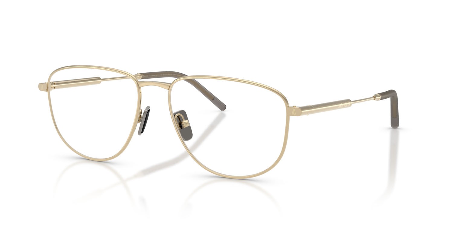 Eyeglasses Moncler ME 1005 (1007) color oro pallido lucido shape oval lenses lente demo