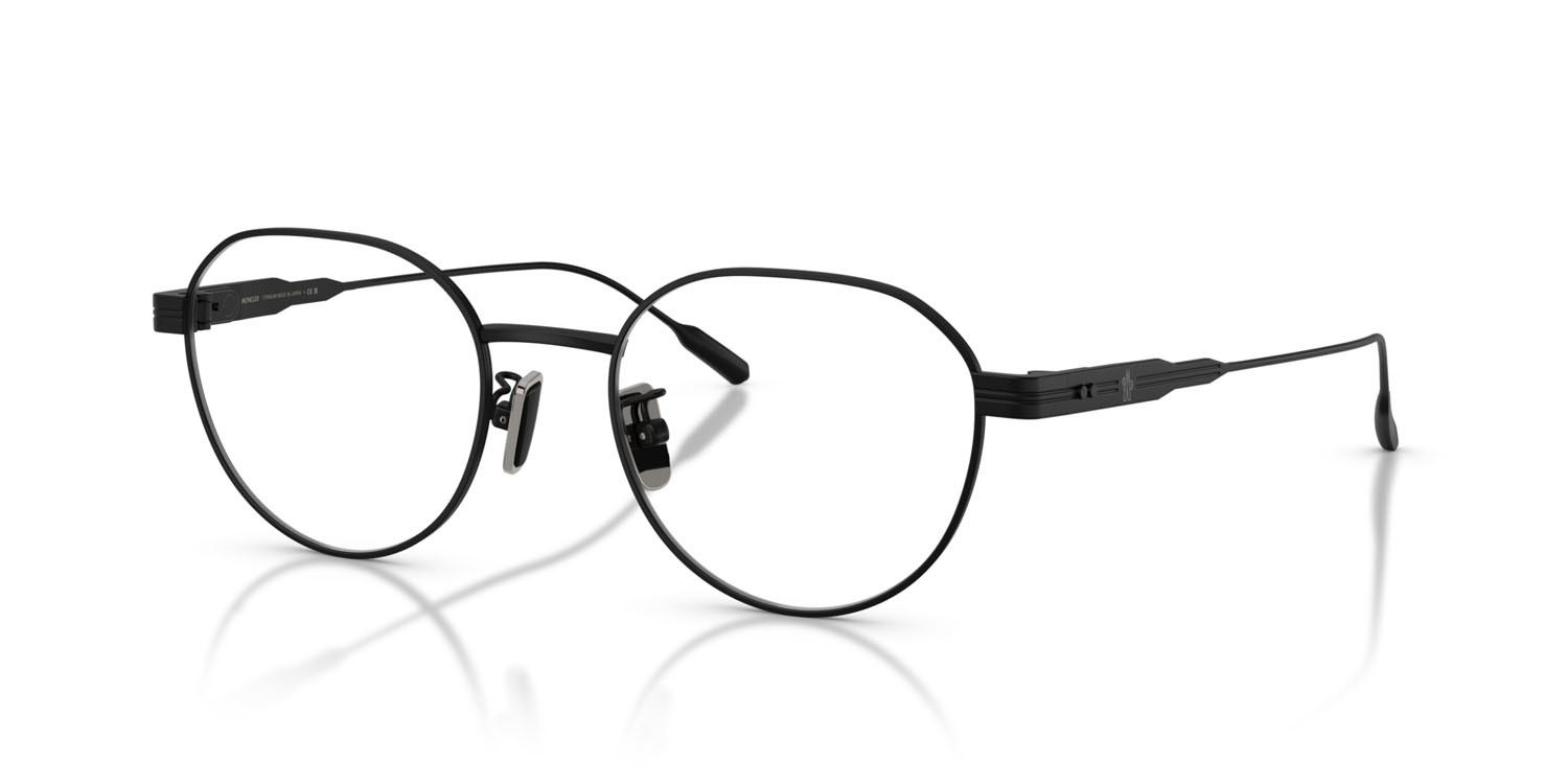 Eyeglasses Moncler ME 1007TD (1001) color nero opaco shape round lenses lente demo