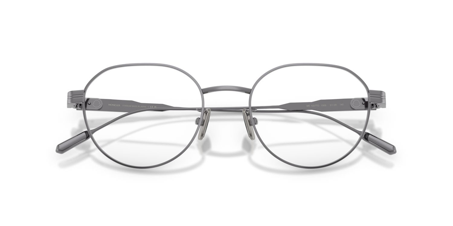 Eyeglasses Moncler ME 1007TD (1005) color gunmetal brillante shape round lenses lente demo