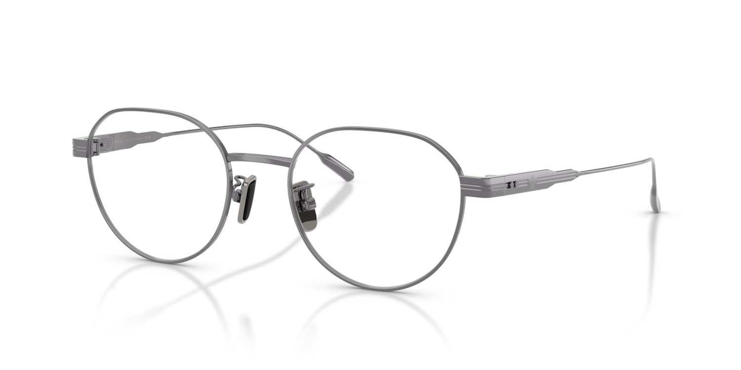 Eyeglasses Moncler ME 1007TD (1005) color gunmetal brillante shape round lenses lente demo