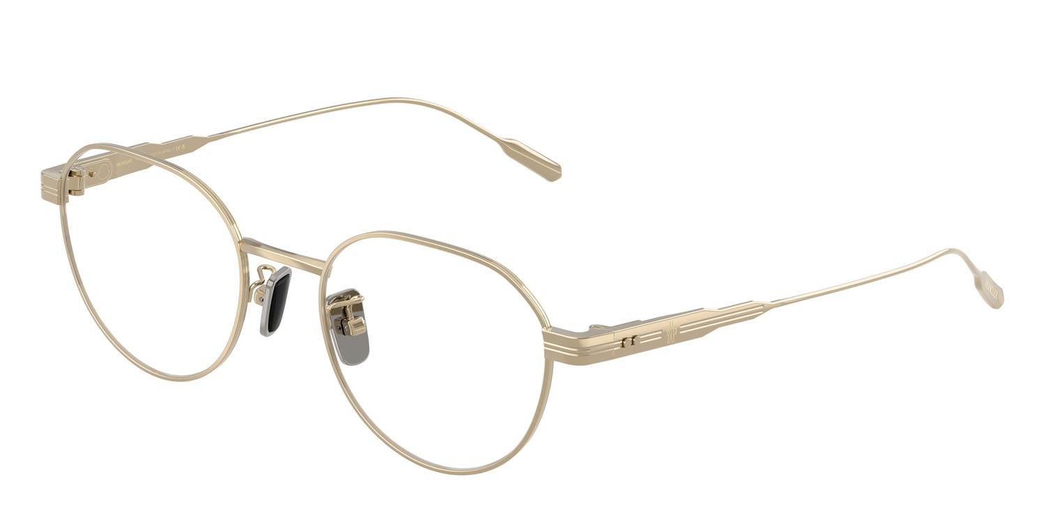 Eyeglasses Moncler ME 1007TD (1007) color oro pallido lucido shape round lenses lente demo
