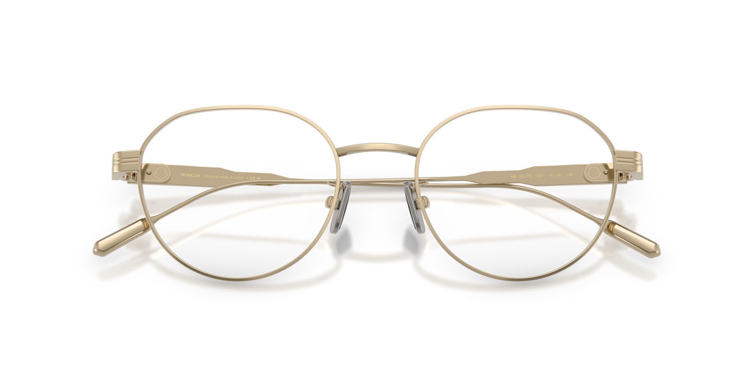 Eyeglasses Moncler ME 1007TD (1007) color oro pallido lucido shape round lenses lente demo