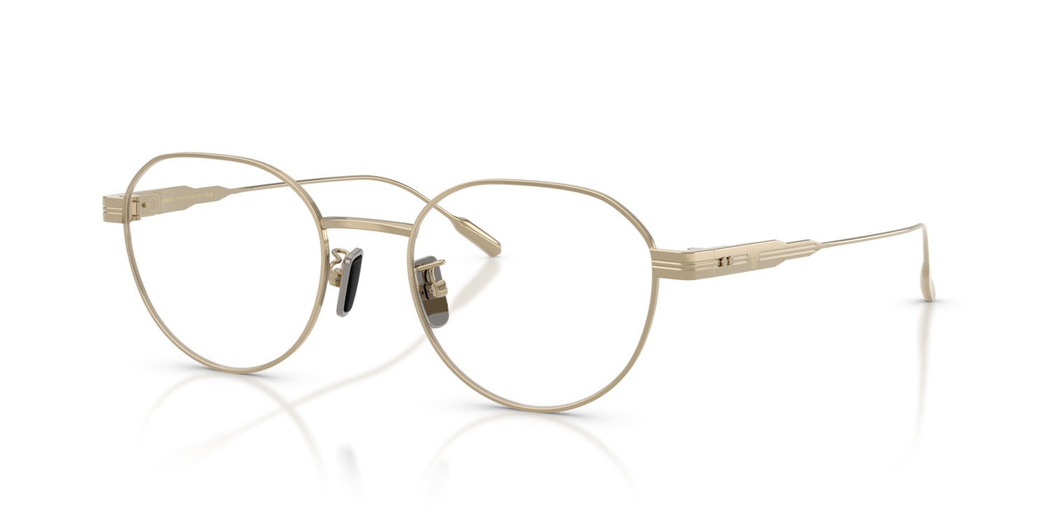 Eyeglasses Moncler ME 1007TD (1007) color oro pallido lucido shape round lenses lente demo