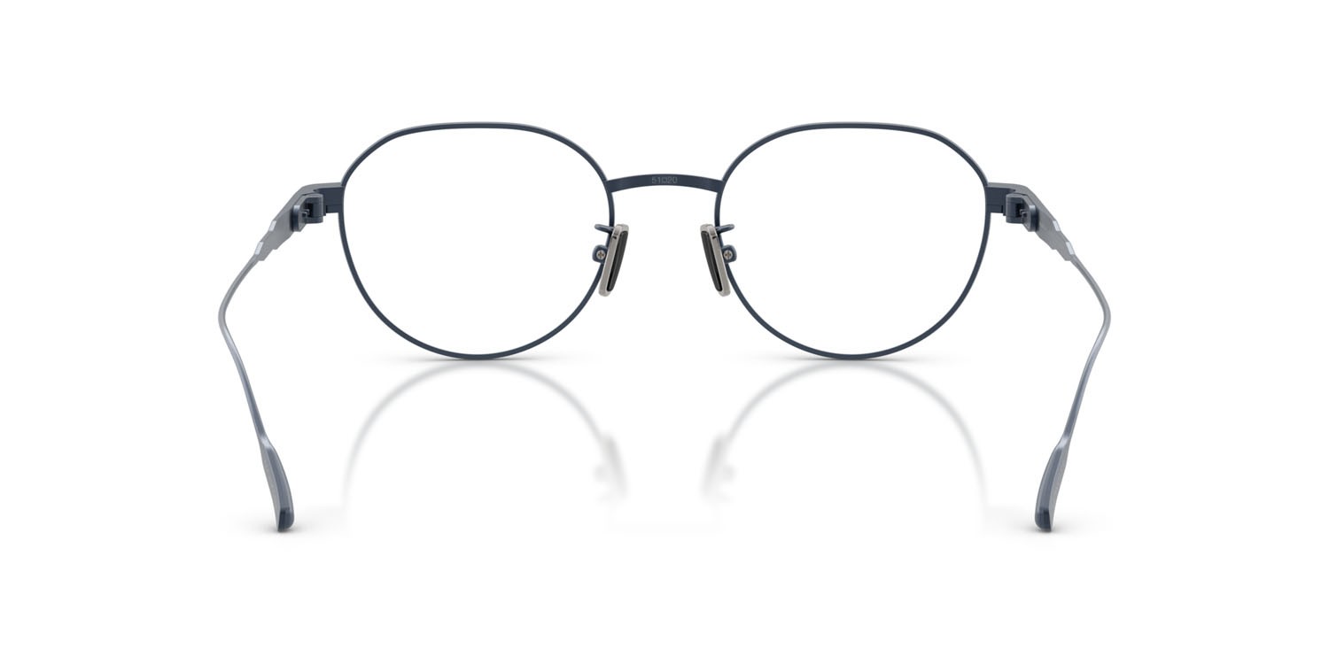 Eyeglasses Moncler ME 1007TD (1017) color blu scuro opaco shape round lenses lente demo
