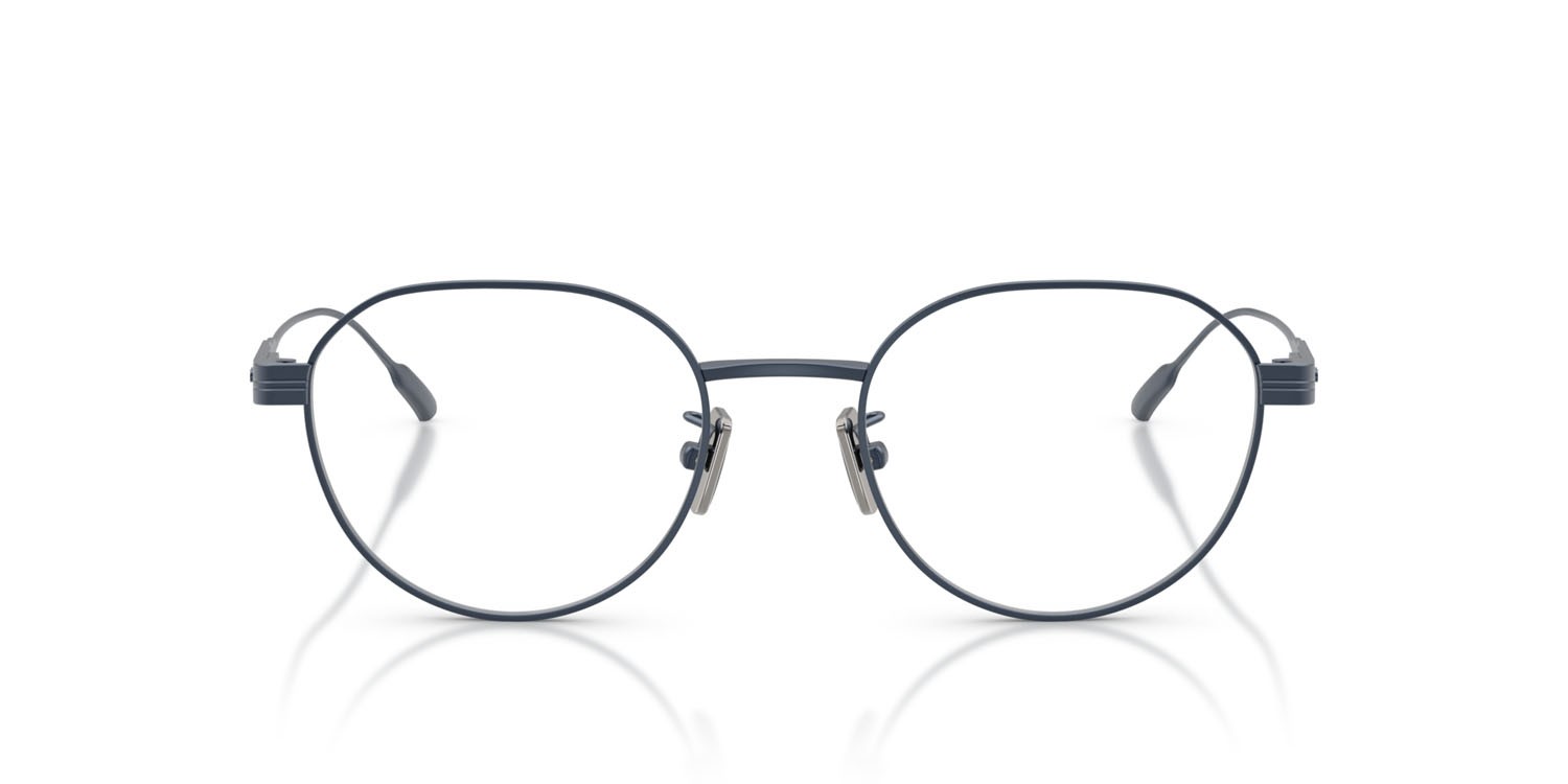Eyeglasses Moncler ME 1007TD (1017) color blu scuro opaco shape round lenses lente demo