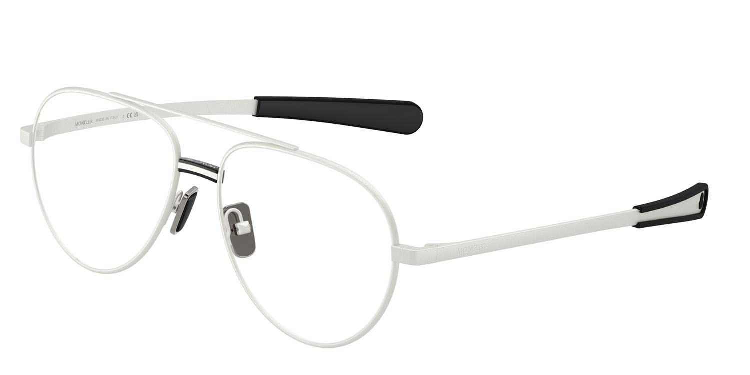 Eyeglasses Moncler ME 1008 (1004) color argento opaco shape aviator lenses lente demo