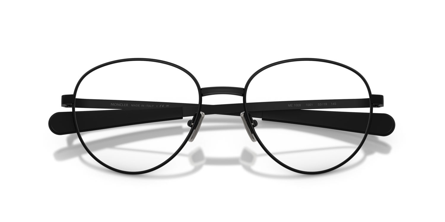 Eyeglasses Moncler ME 1009 (1001) color nero opaco shape round lenses lente demo