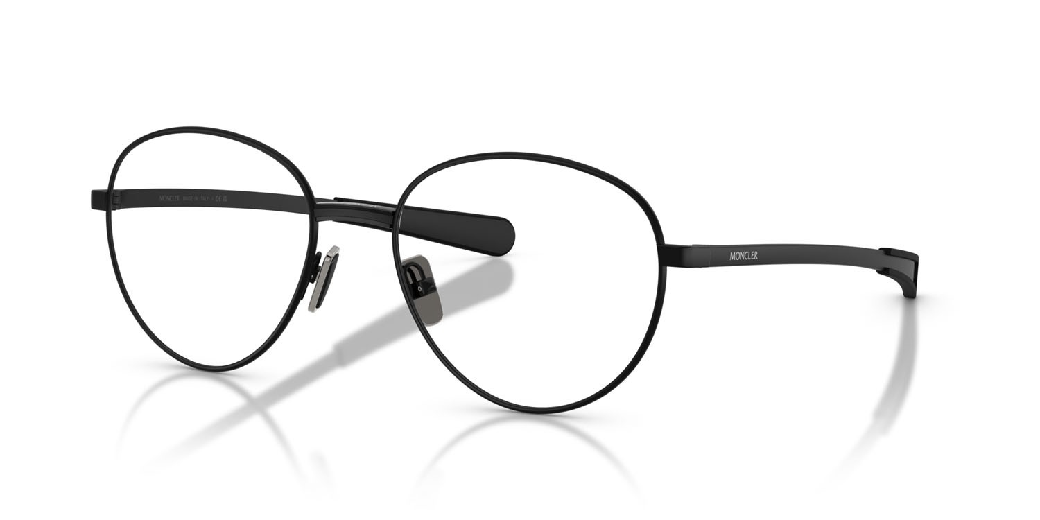 Eyeglasses Moncler ME 1009 (1001) color nero opaco shape round lenses lente demo