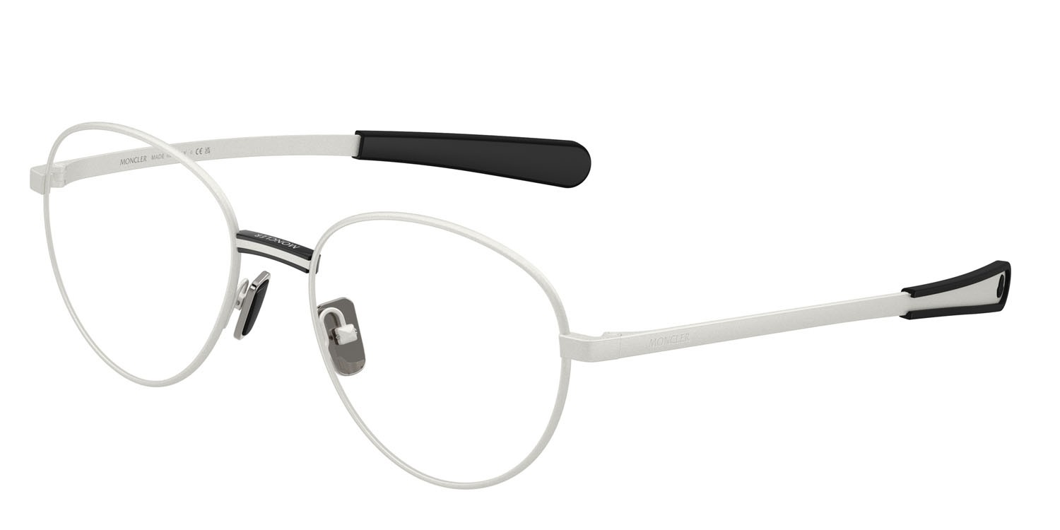 Eyeglasses Moncler ME 1009 (1004) color argento opaco shape round lenses lente demo