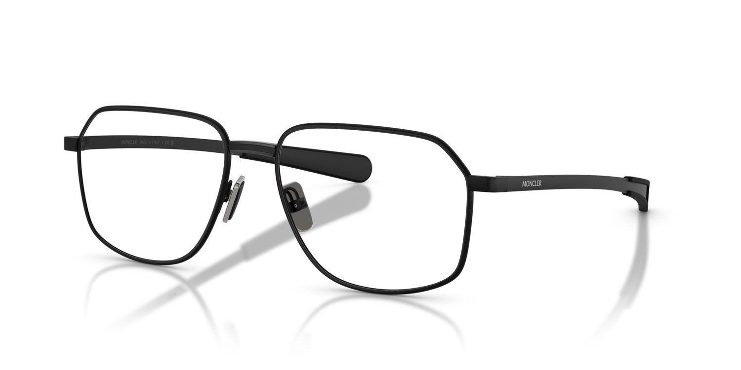 Eyeglasses Moncler ME 1010 (1001) color nero opaco shape rectangle lenses lente demo