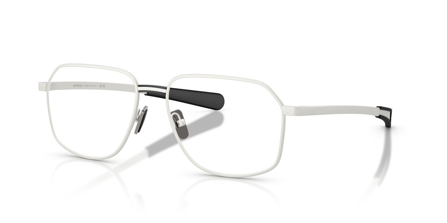 Eyeglasses Moncler ME 1010 (1004) color argento opaco shape rectangle lenses lente demo