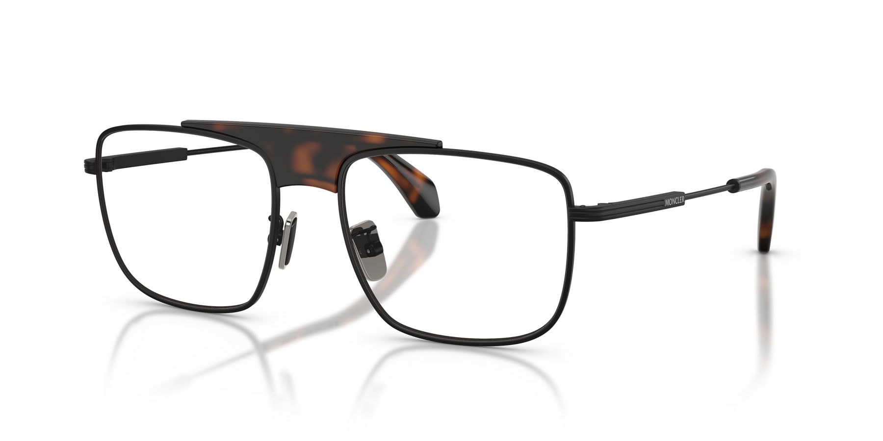Eyeglasses Moncler ME 1011 (1001) color nero opaco shape rectangle lenses lente demo