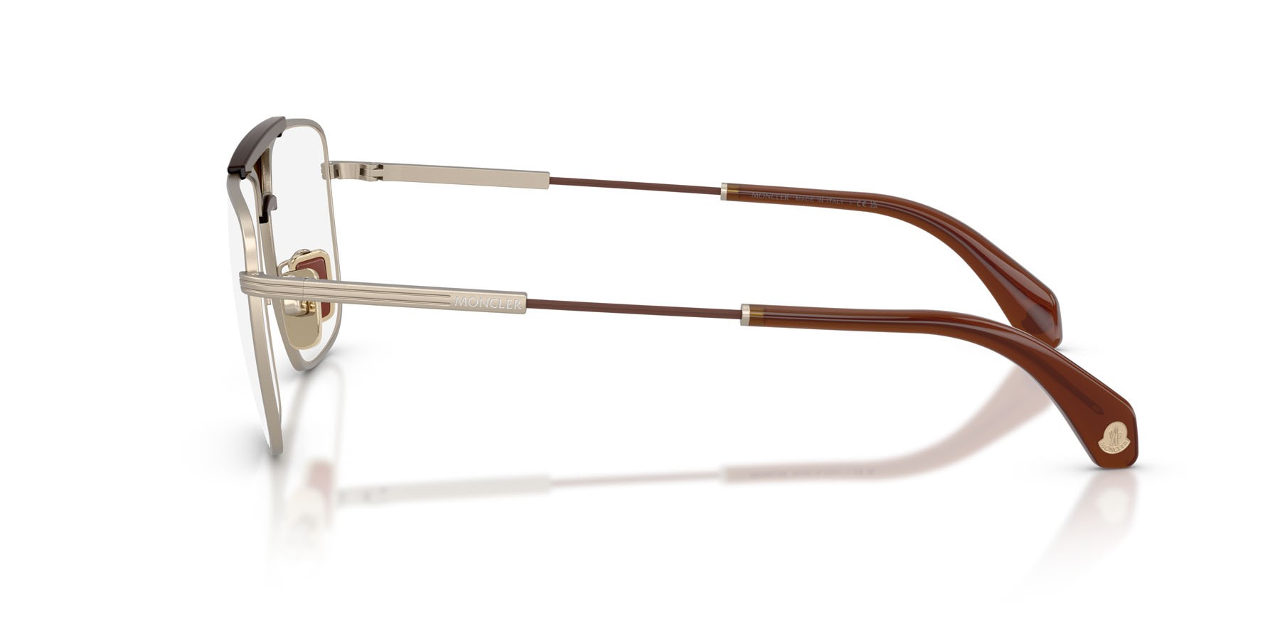 Eyeglasses Moncler ME 1011 (1003) color bronzo opaco shape rectangle lenses lente demo
