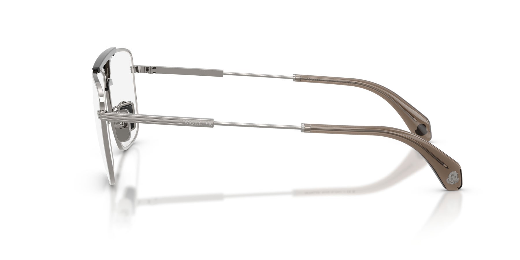 Eyeglasses Moncler ME 1011 (1005) color gunmetal lucido shape rectangle lenses lente demo