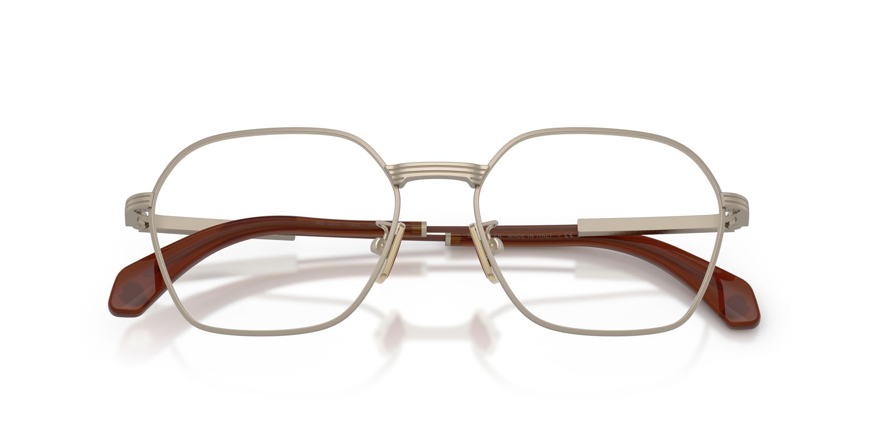 Eyeglasses Moncler ME 1012 (1003) color bronzo opaco shape irregular lenses lente demo