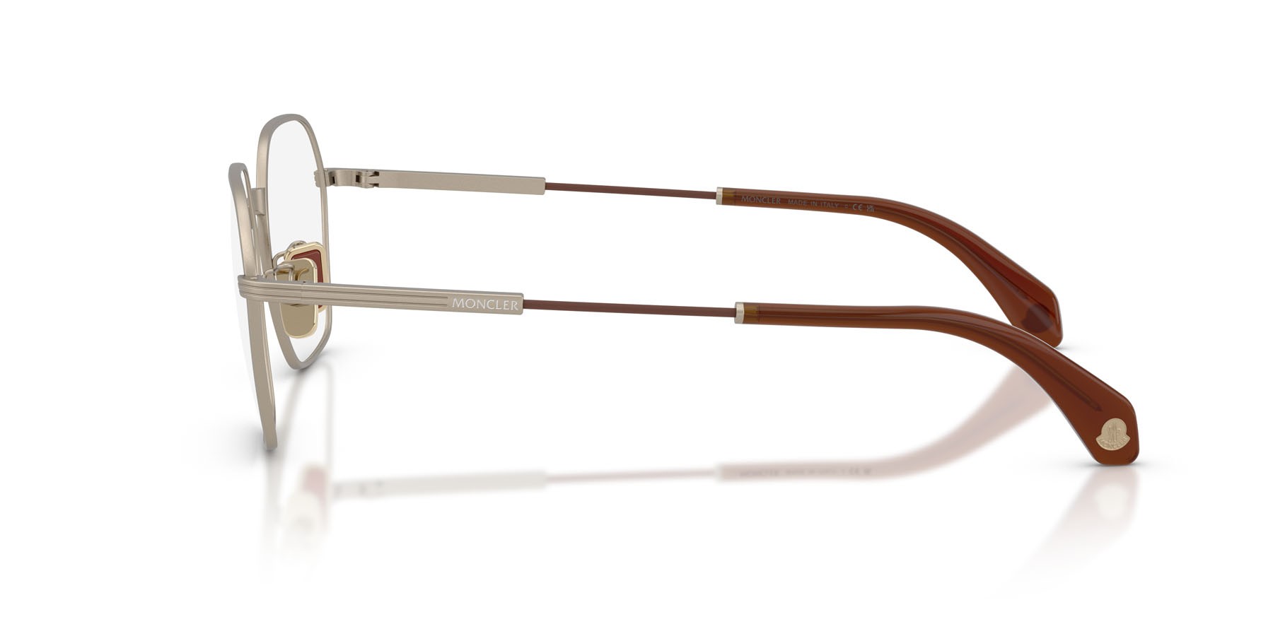 Eyeglasses Moncler ME 1012 (1003) color bronzo opaco shape irregular lenses lente demo