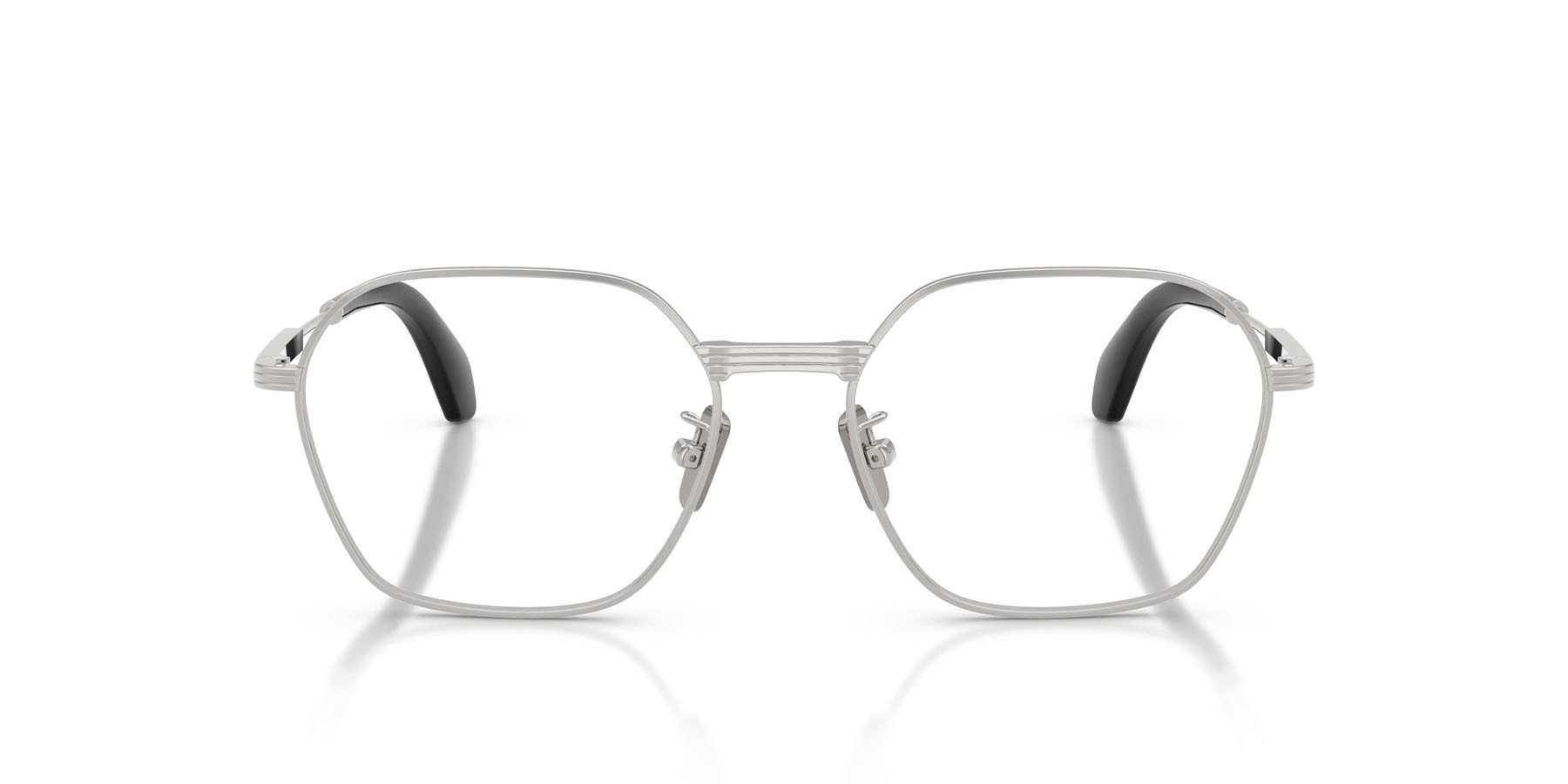 Eyeglasses Moncler ME 1012 (1023) color argento lucido shape irregular lenses lente demo