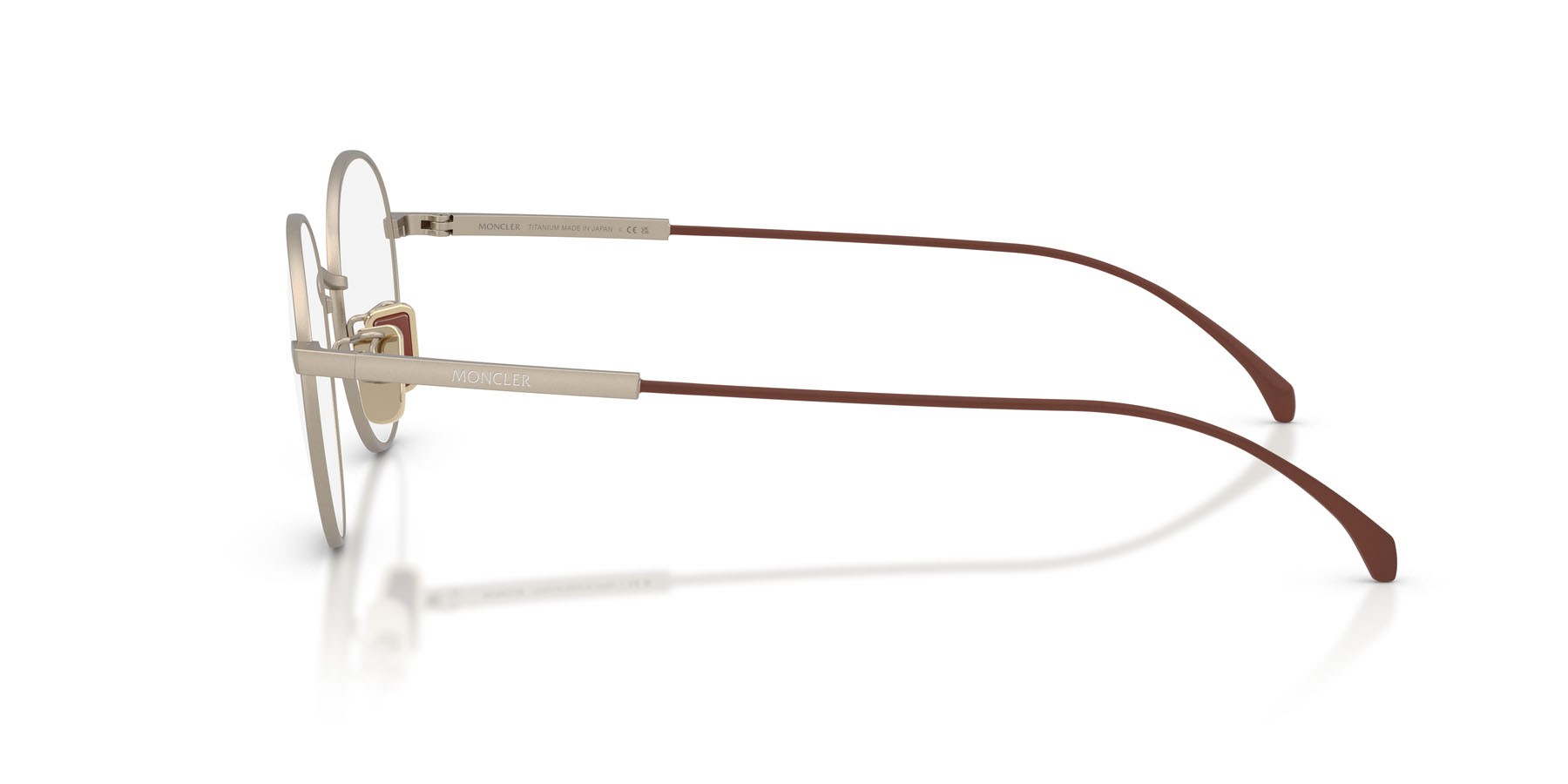 Eyeglasses Moncler ME 1013TD (1003) color bronzo opaco shape round lenses lente demo