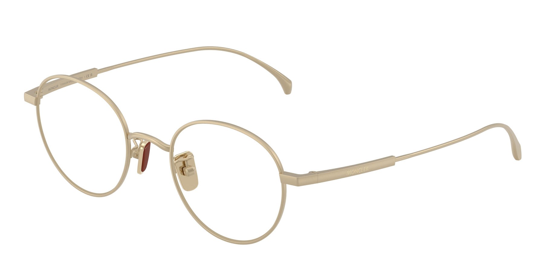 Eyeglasses Moncler ME 1013TD (1024) color oro pallido opaco shape round lenses lente demo