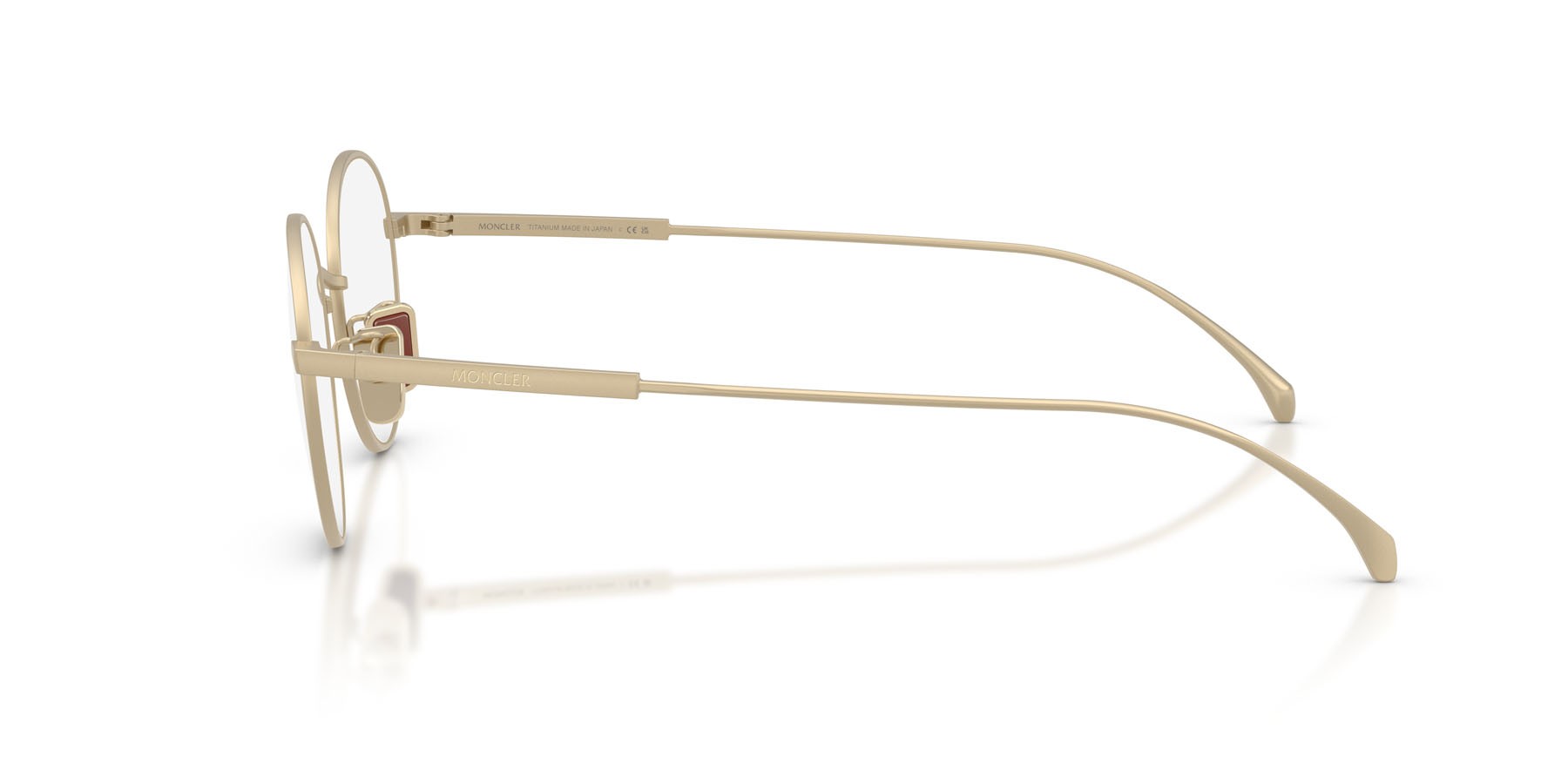 Eyeglasses Moncler ME 1013TD (1024) color oro pallido opaco shape round lenses lente demo