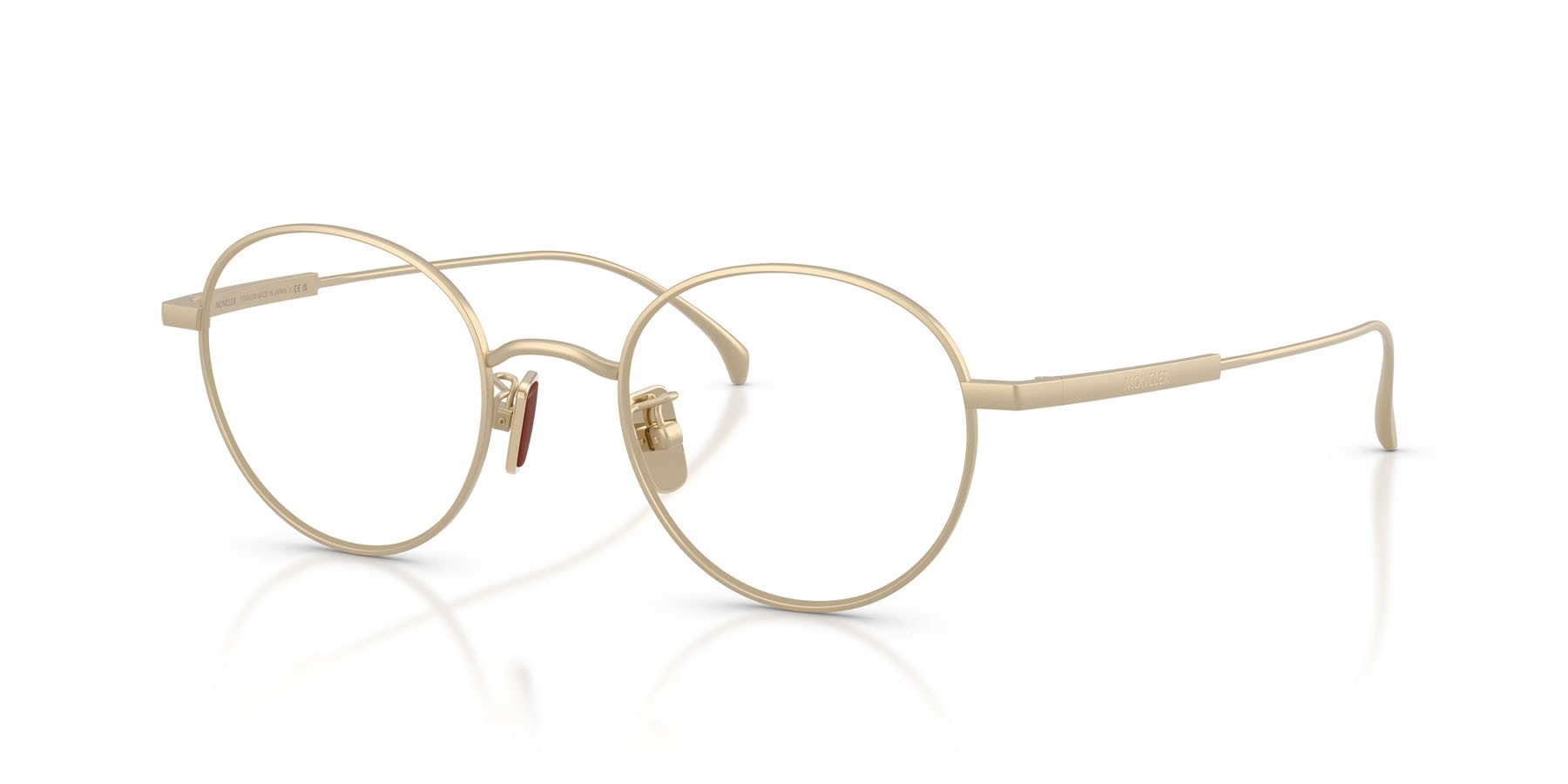 Eyeglasses Moncler ME 1013TD (1024) color oro pallido opaco shape round lenses lente demo