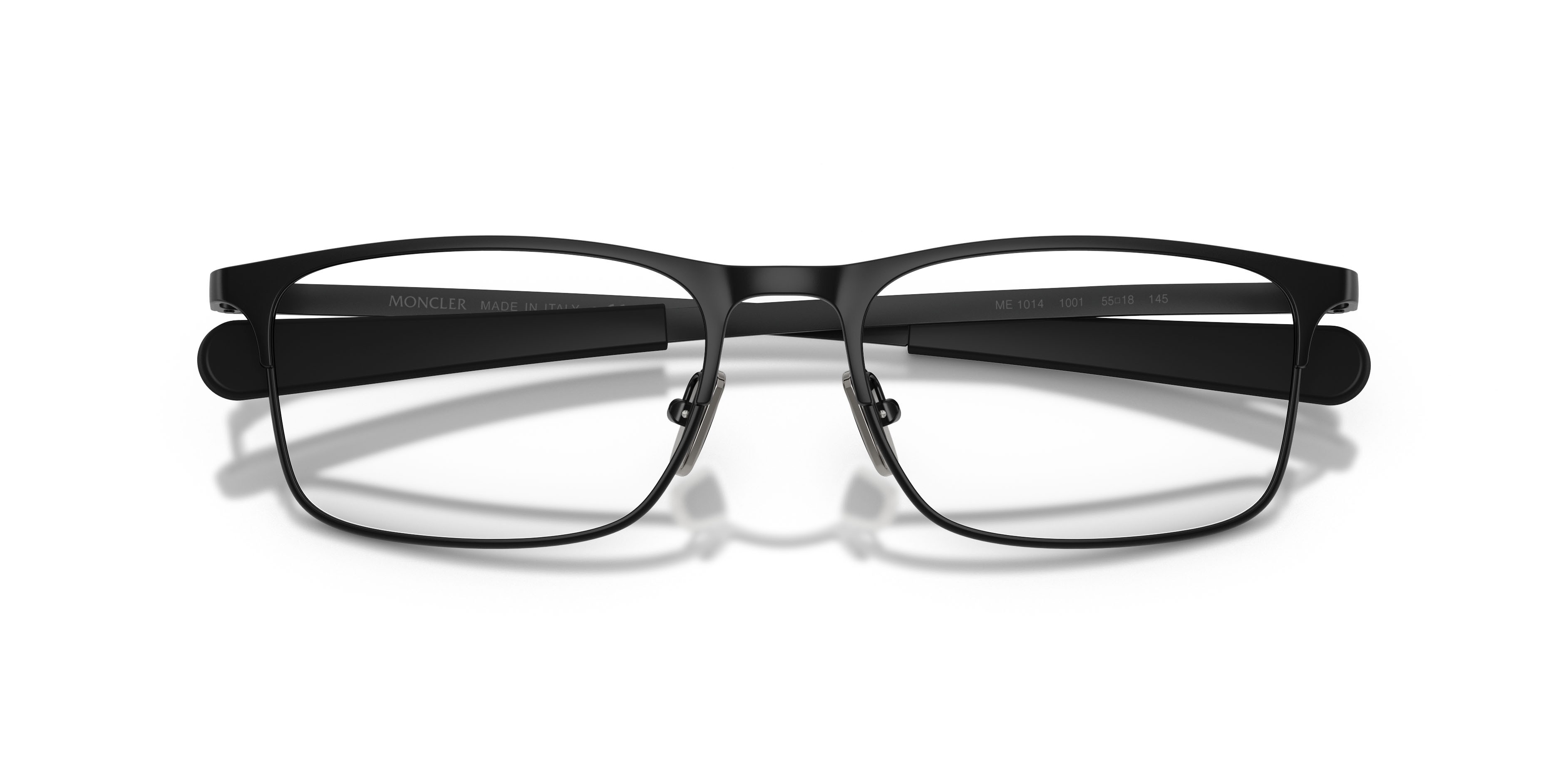 Eyeglasses Moncler ME 1014 (1001) color nero opaco shape rectangle lenses lente demo