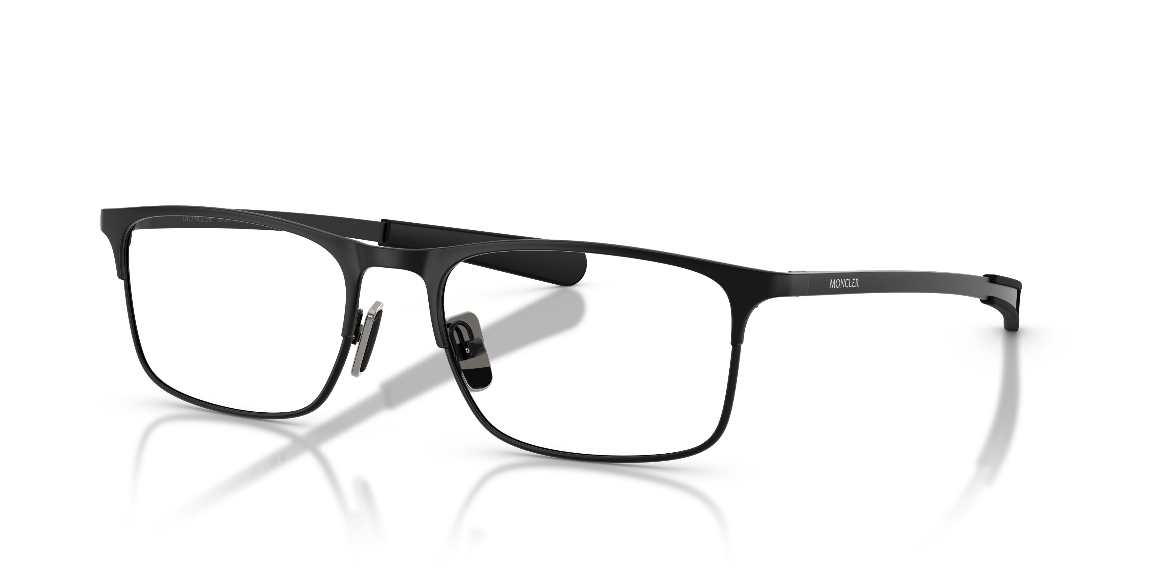 Eyeglasses Moncler ME 1014 (1001) color nero opaco shape rectangle lenses lente demo