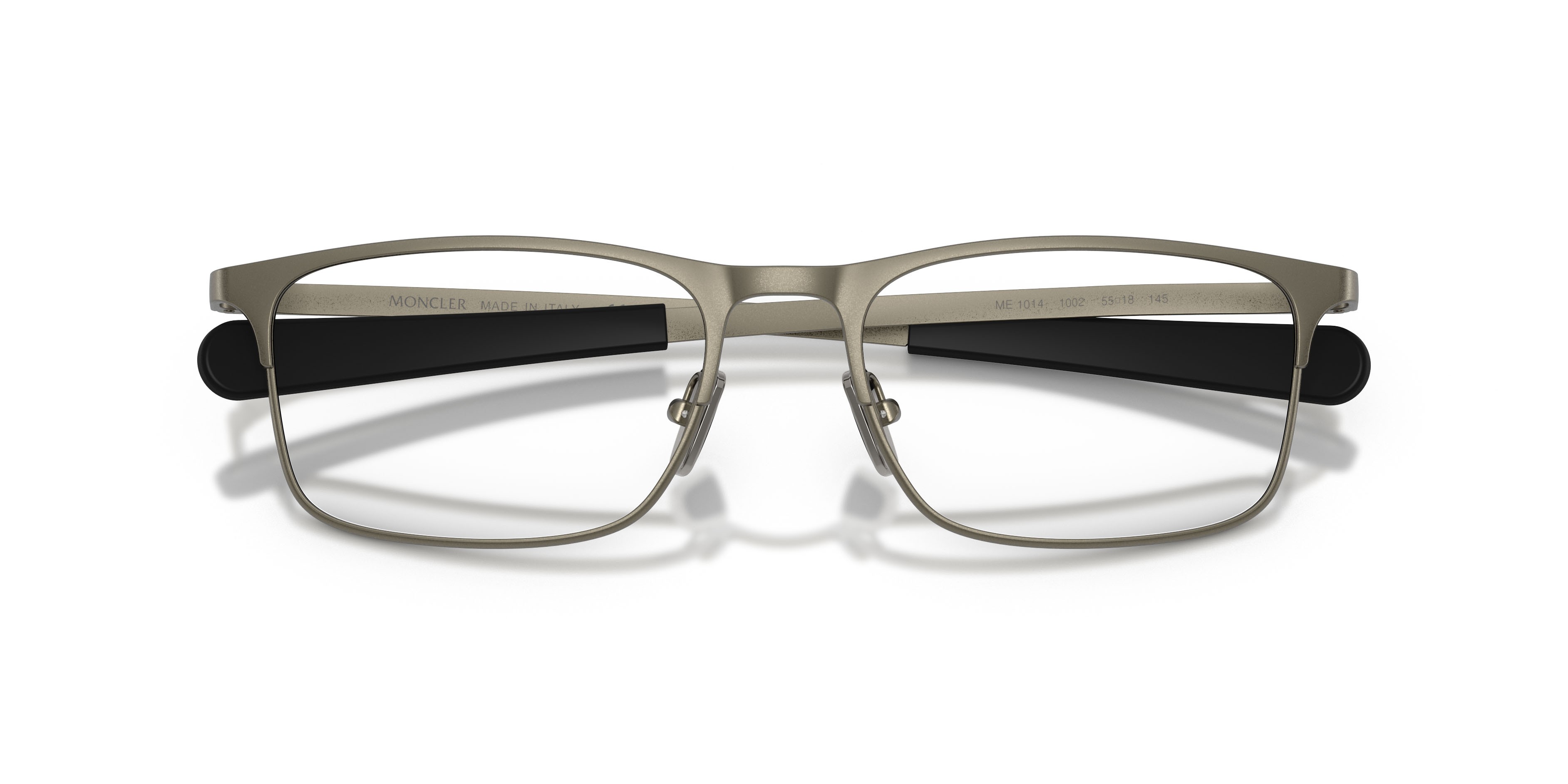 Eyeglasses Moncler ME 1014 (1002) color matte anthracite shape rectangle lenses lente demo