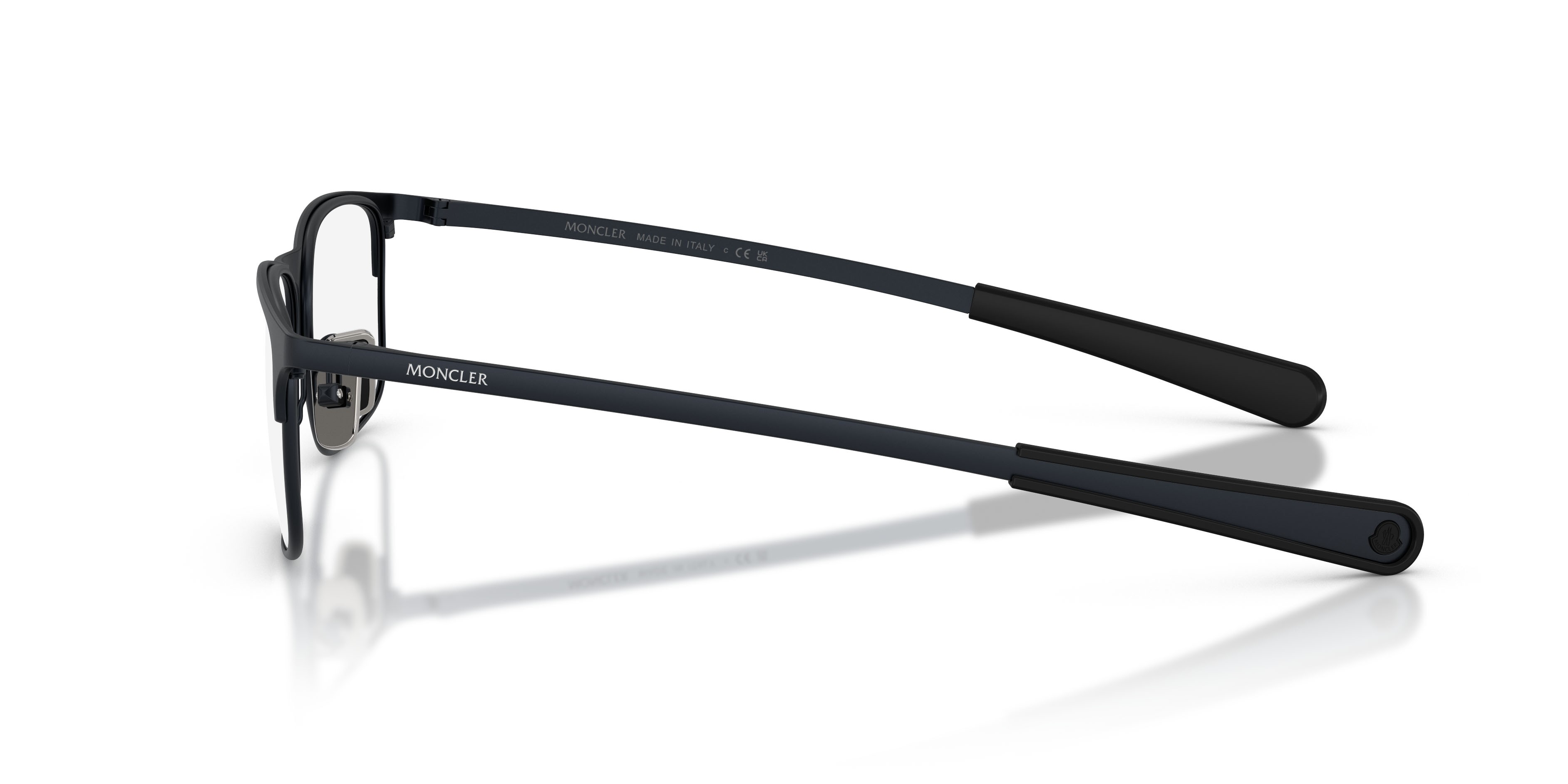 Eyeglasses Moncler ME 1014 (1017) color blu scuro opaco shape rectangle lenses lente demo