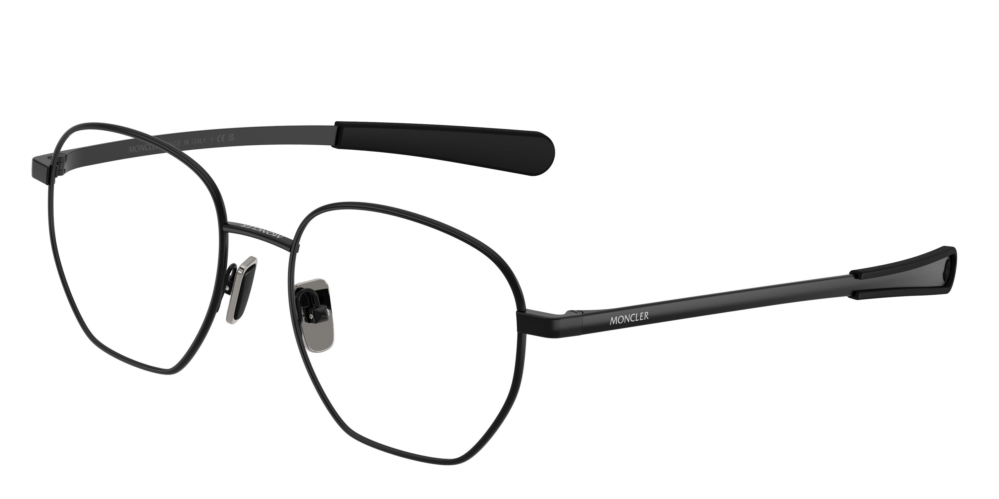 Eyeglasses Moncler ME 1015 (1001) color nero opaco shape oval lenses lente demo