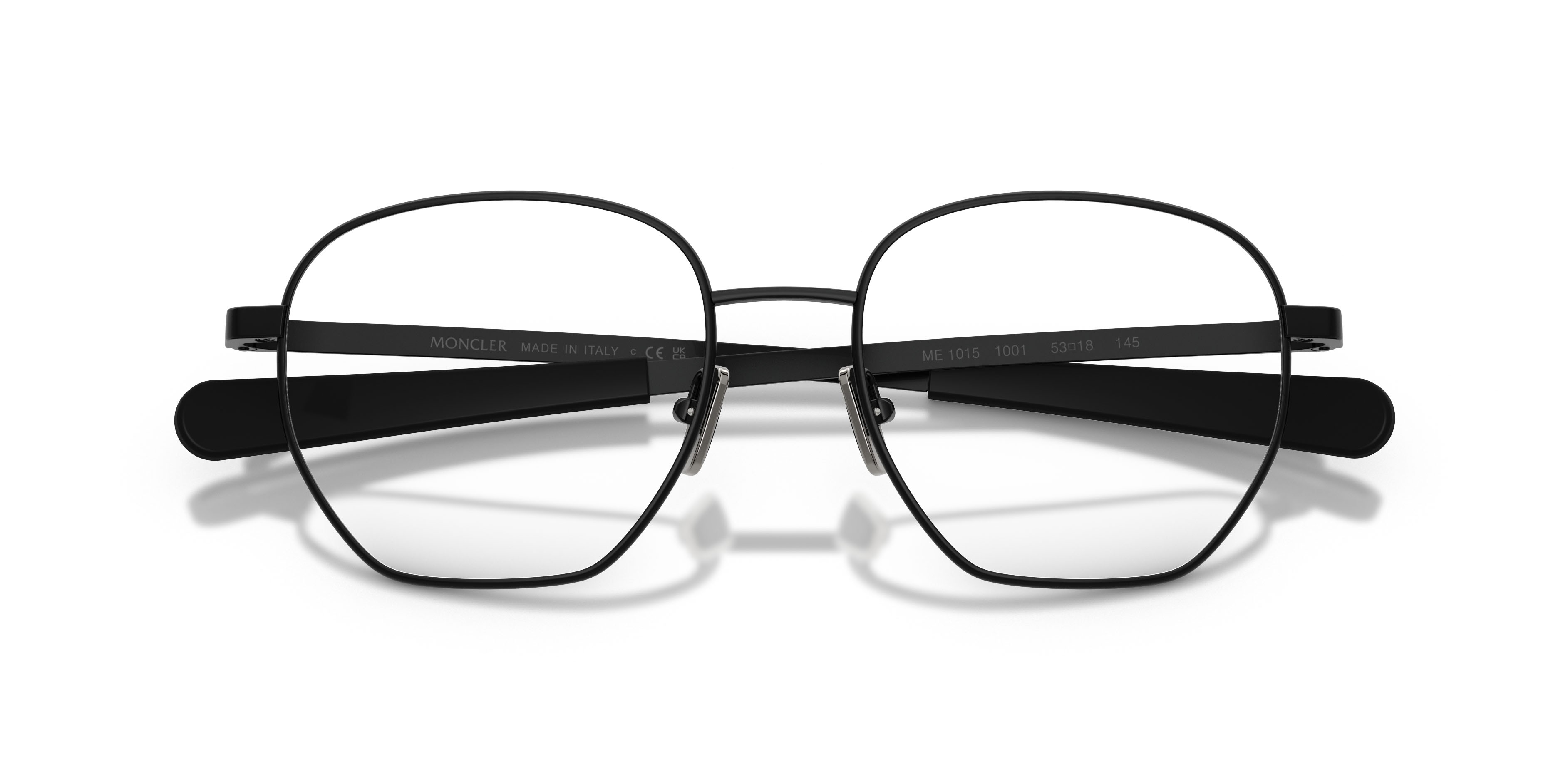 Eyeglasses Moncler ME 1015 (1001) color nero opaco shape oval lenses lente demo