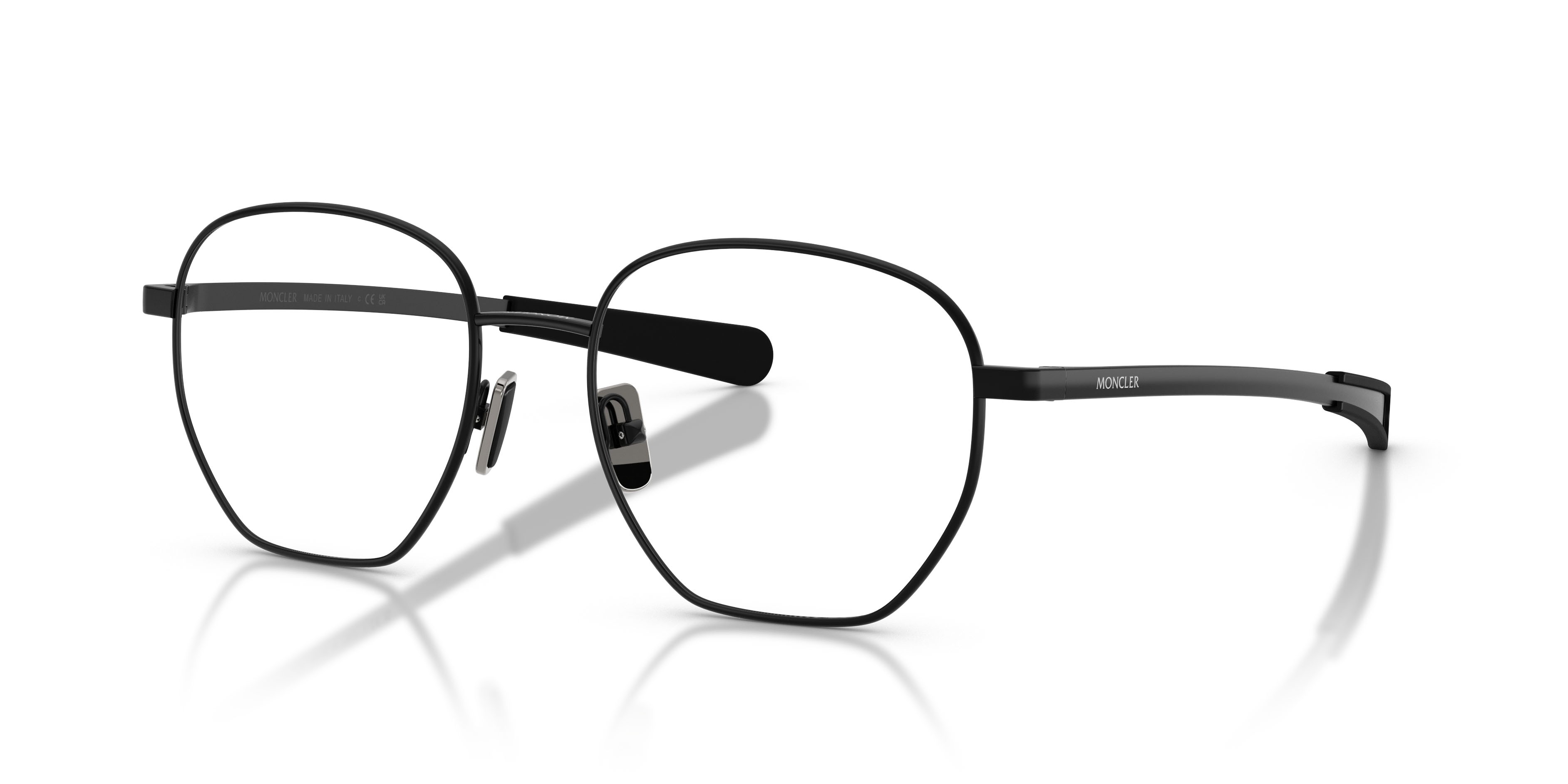 Eyeglasses Moncler ME 1015 (1001) color nero opaco shape oval lenses lente demo