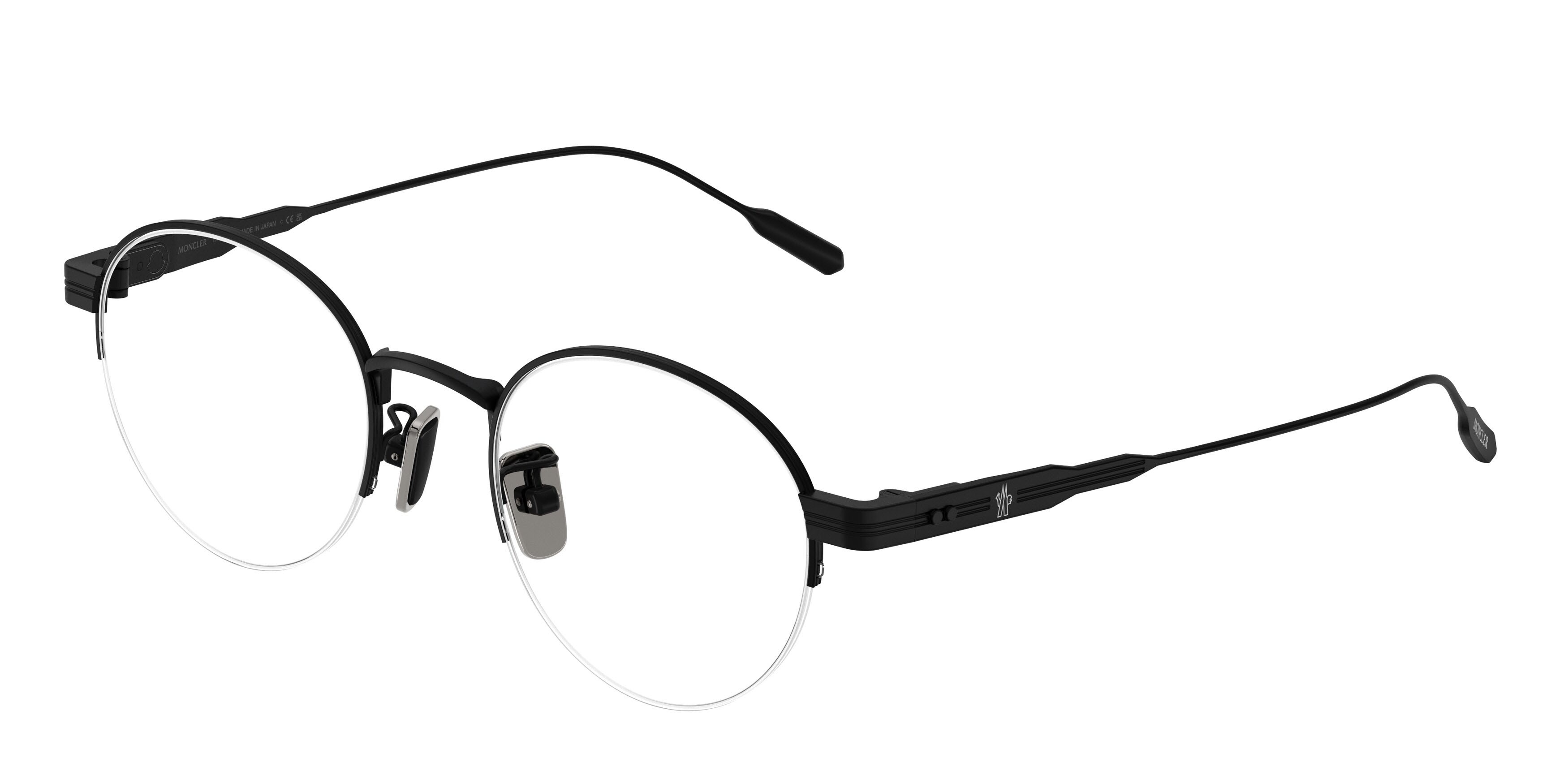 Eyeglasses Moncler ME 1016TD (1001) color nero opaco shape oval lenses lente demo