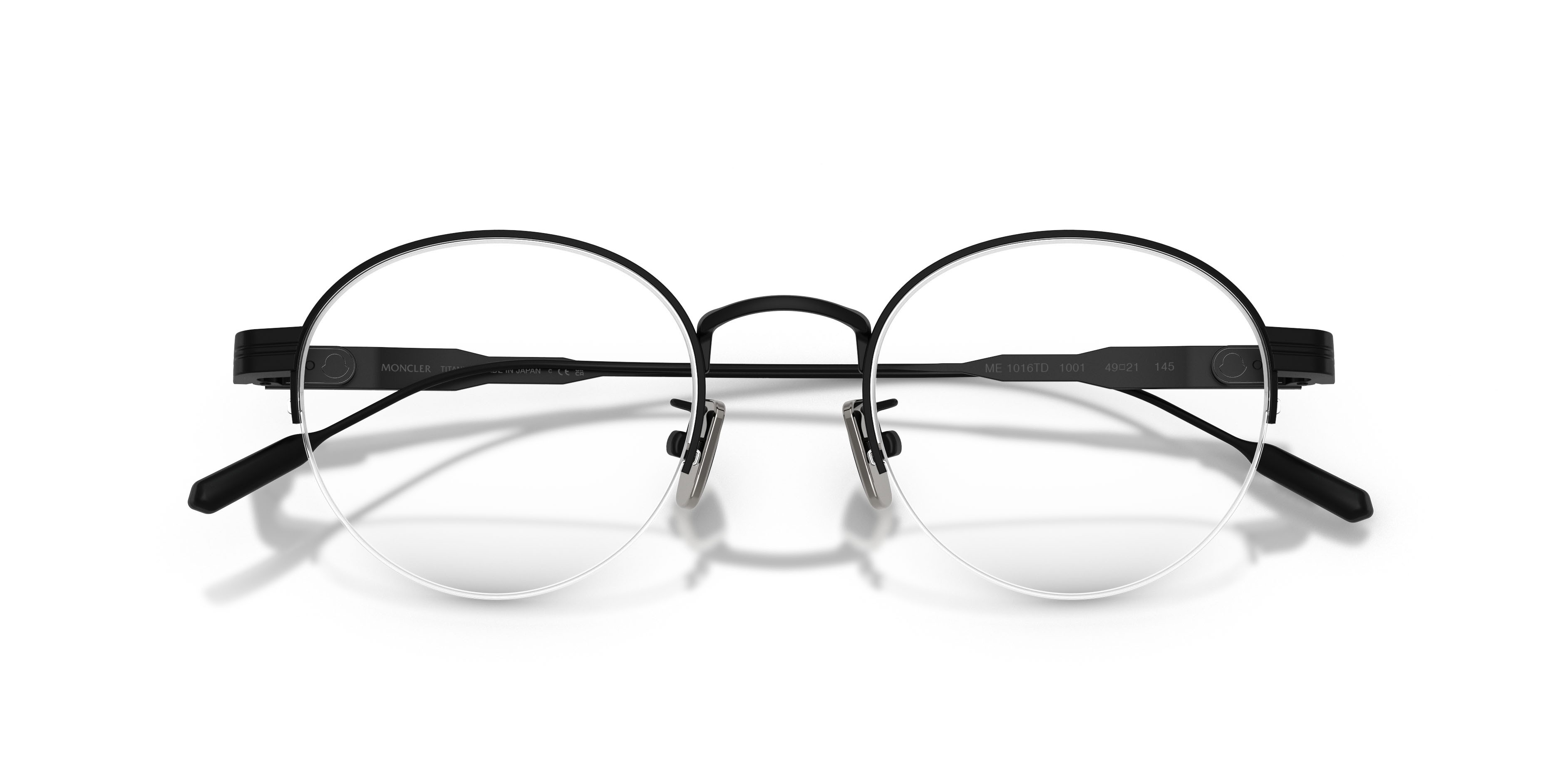 Eyeglasses Moncler ME 1016TD (1001) color nero opaco shape oval lenses lente demo
