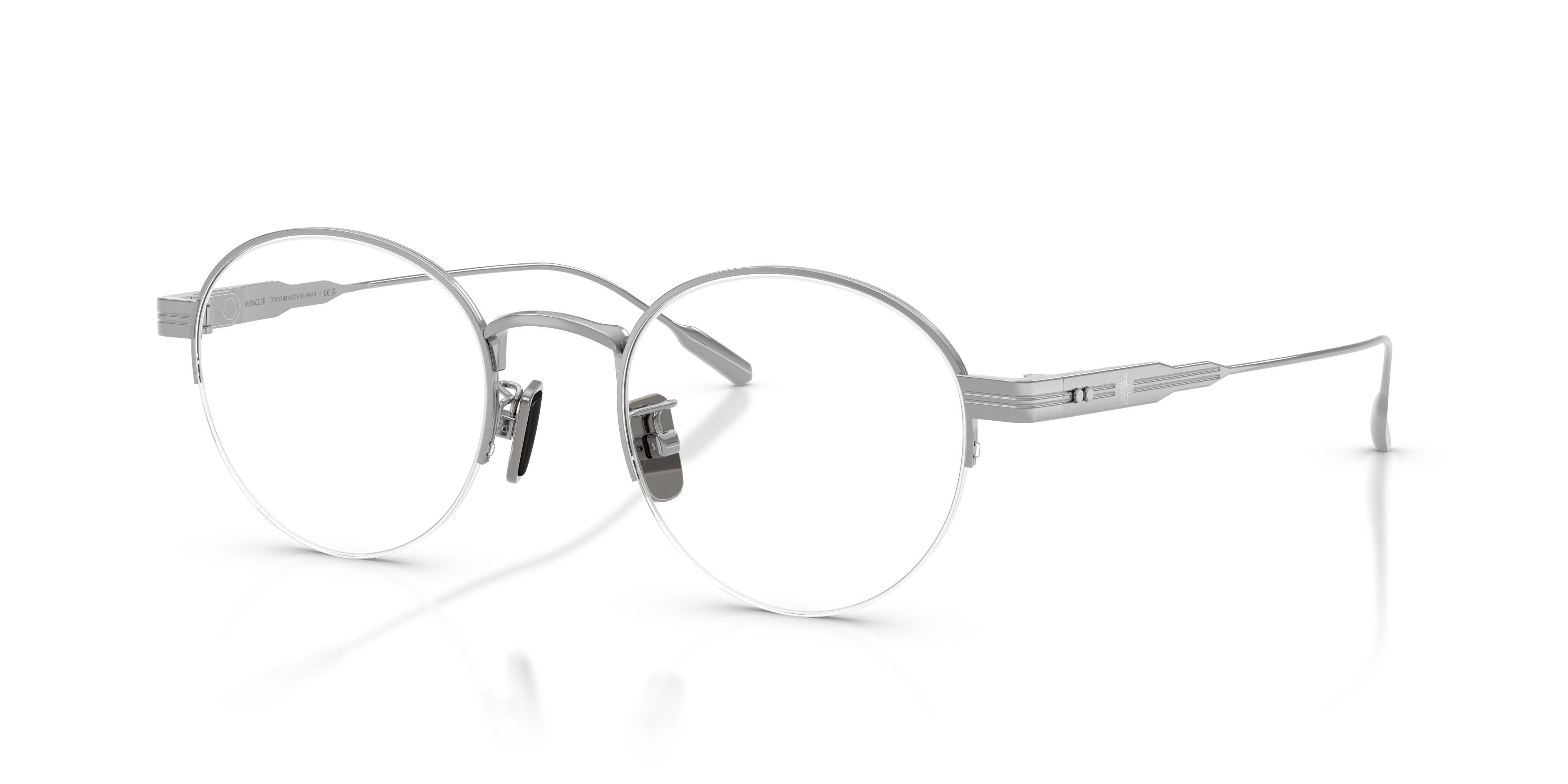 Eyeglasses Moncler ME 1016TD (1023) color argento lucido shape oval lenses lente demo