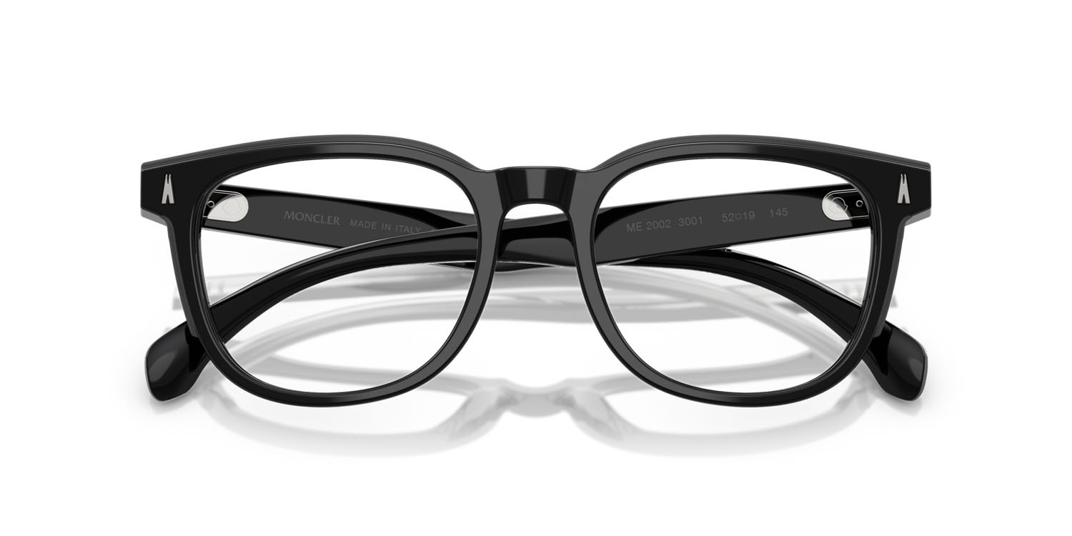 Eyeglasses Moncler ME 2002 (3001) color nero lucido shape square lenses lente demo