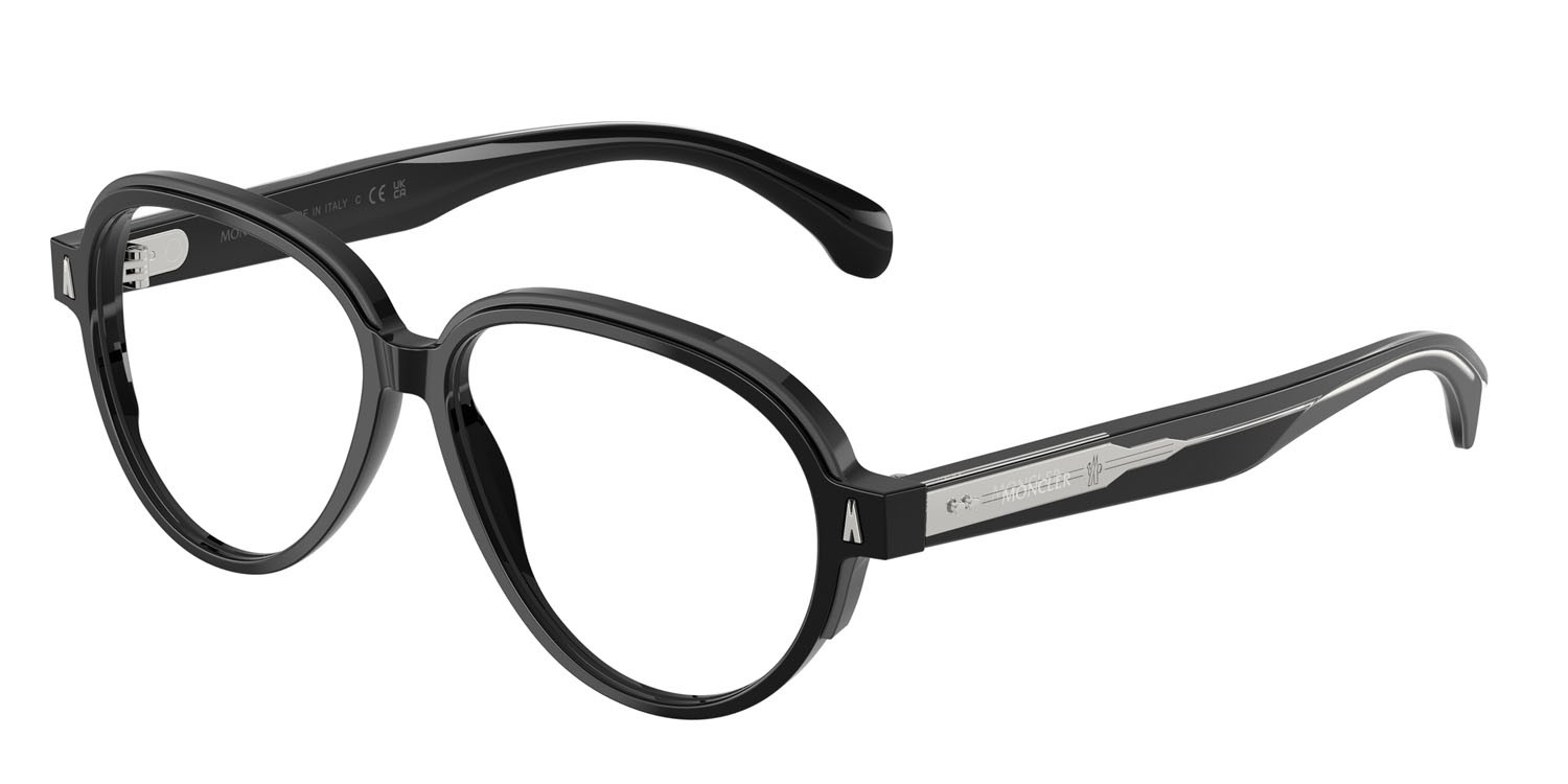 Eyeglasses Moncler ME 2003 (3001) color nero lucido shape aviator lenses lente demo