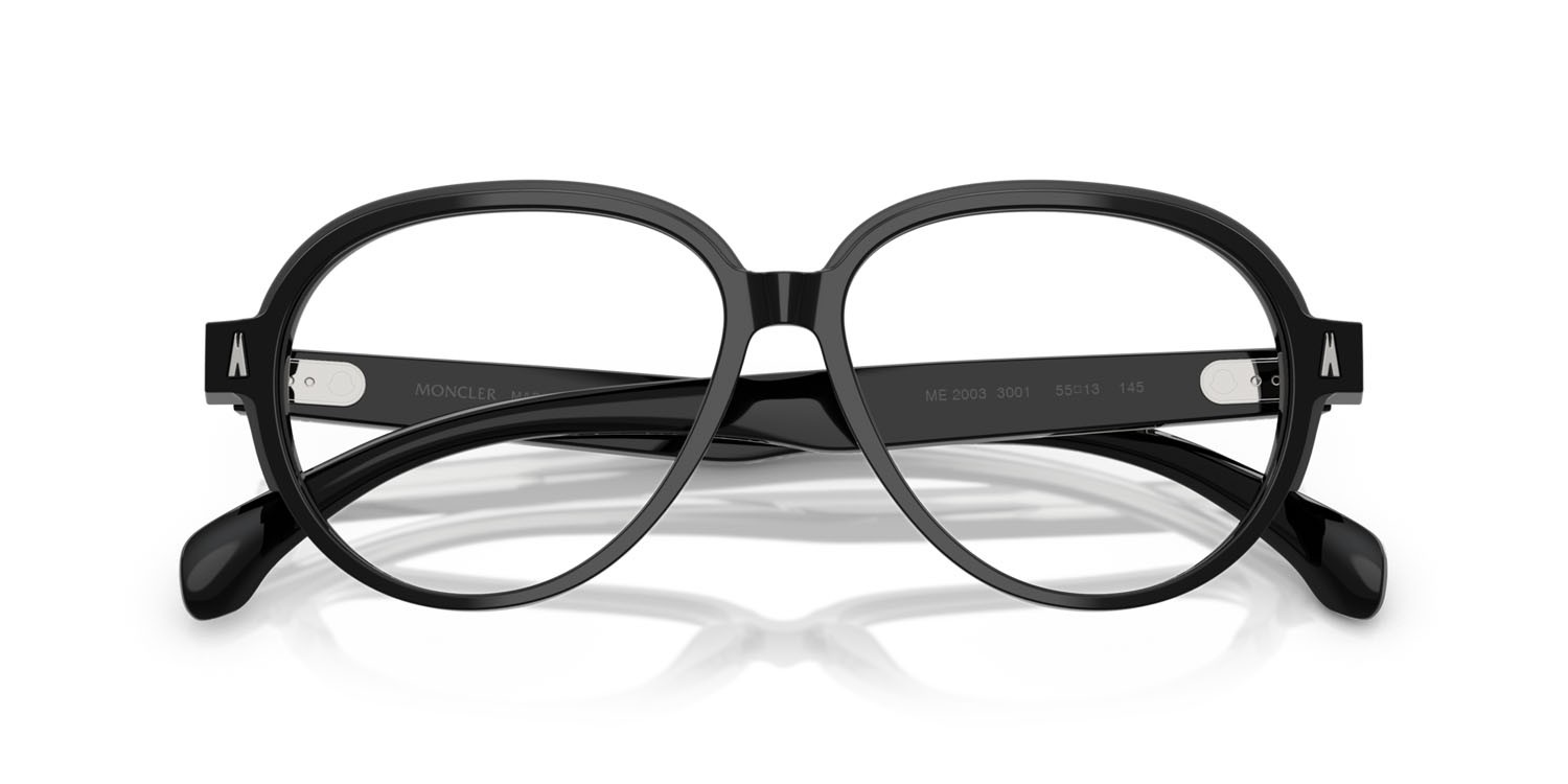 Eyeglasses Moncler ME 2003 (3001) color nero lucido shape aviator lenses lente demo