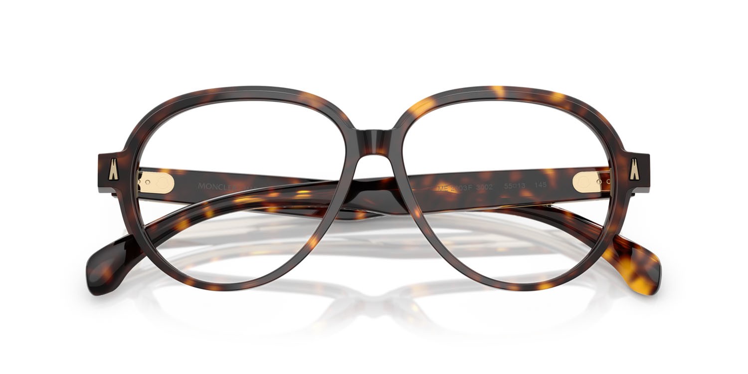 Brillen Moncler ME 2003F (3002) farbe havana form aviator gläser lente demo