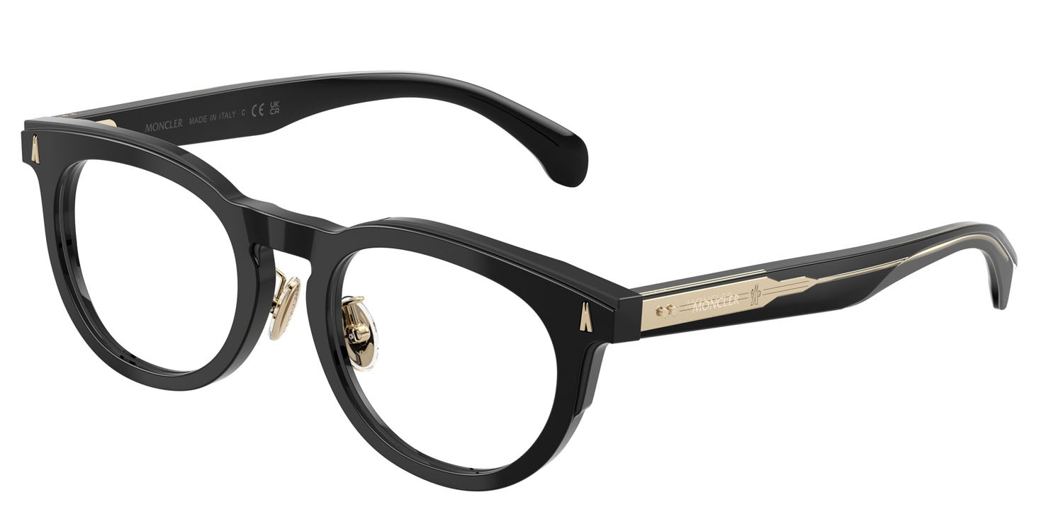 Eyeglasses Moncler ME 2004D (3001) color nero lucido shape pantos lenses lente demo