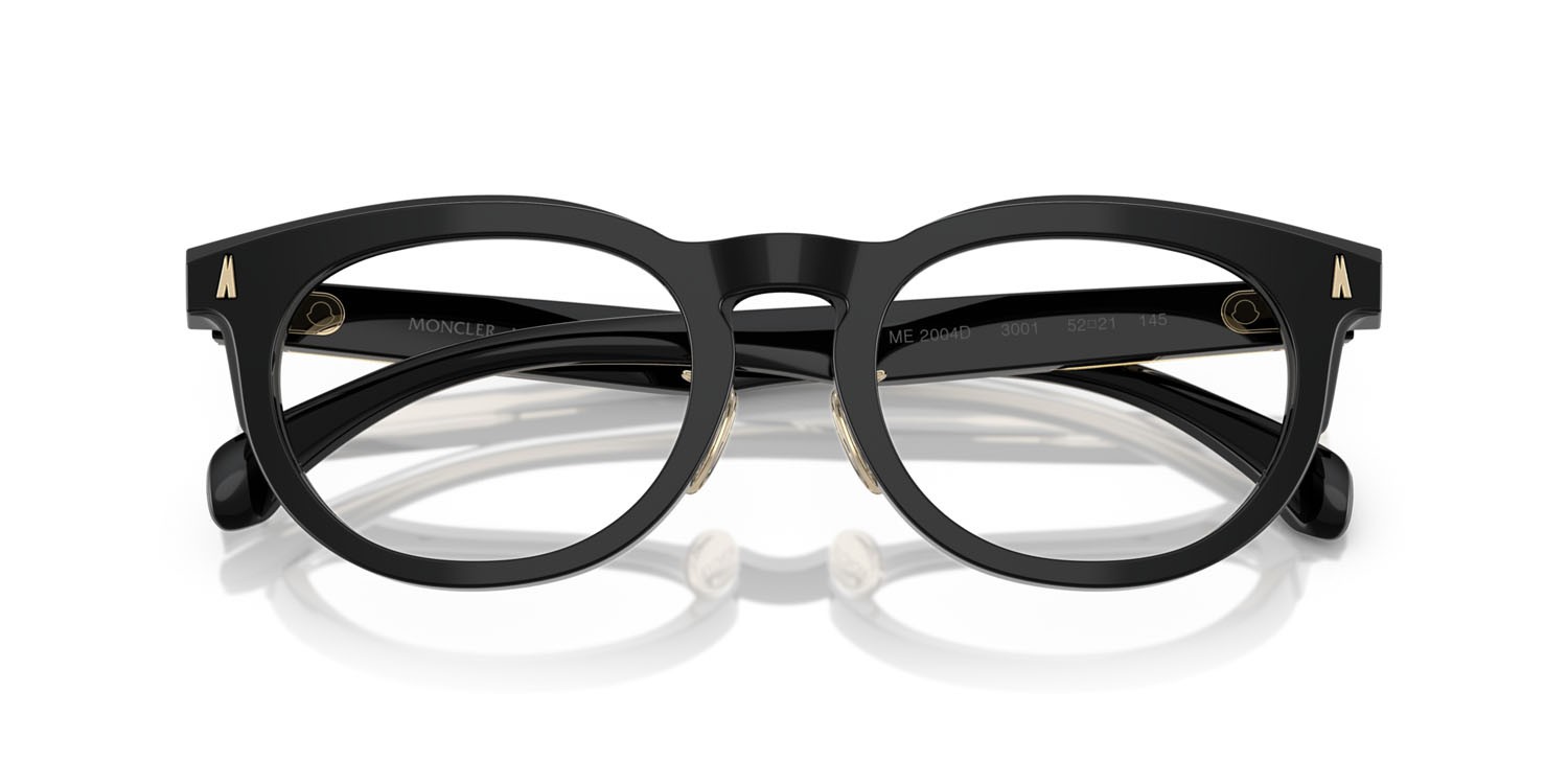 Eyeglasses Moncler ME 2004D (3001) color nero lucido shape pantos lenses lente demo